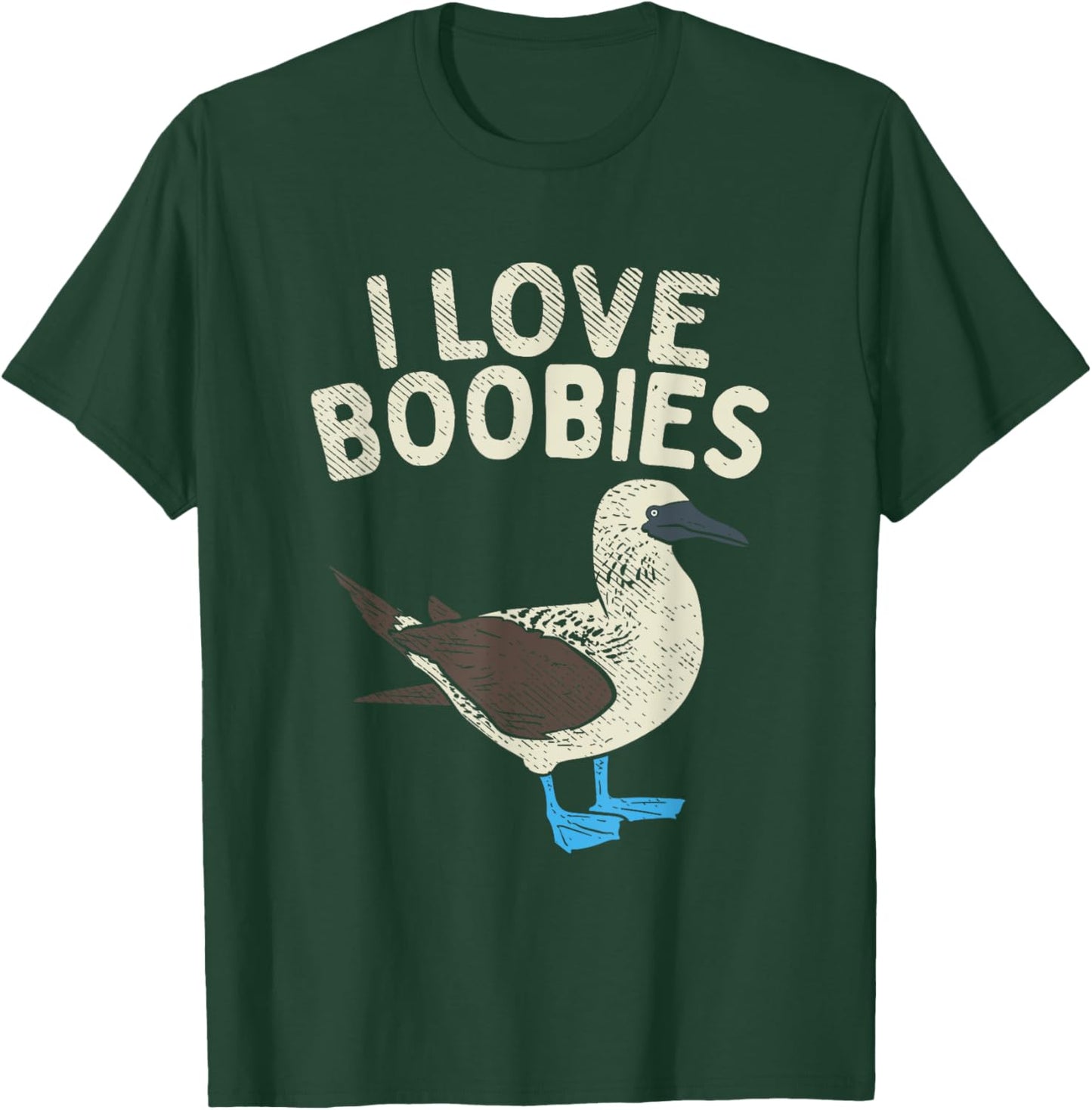 Blue Footed Boobies Word Game - I Love Boobies Pot T-Shirt - T-Shirt | Forest