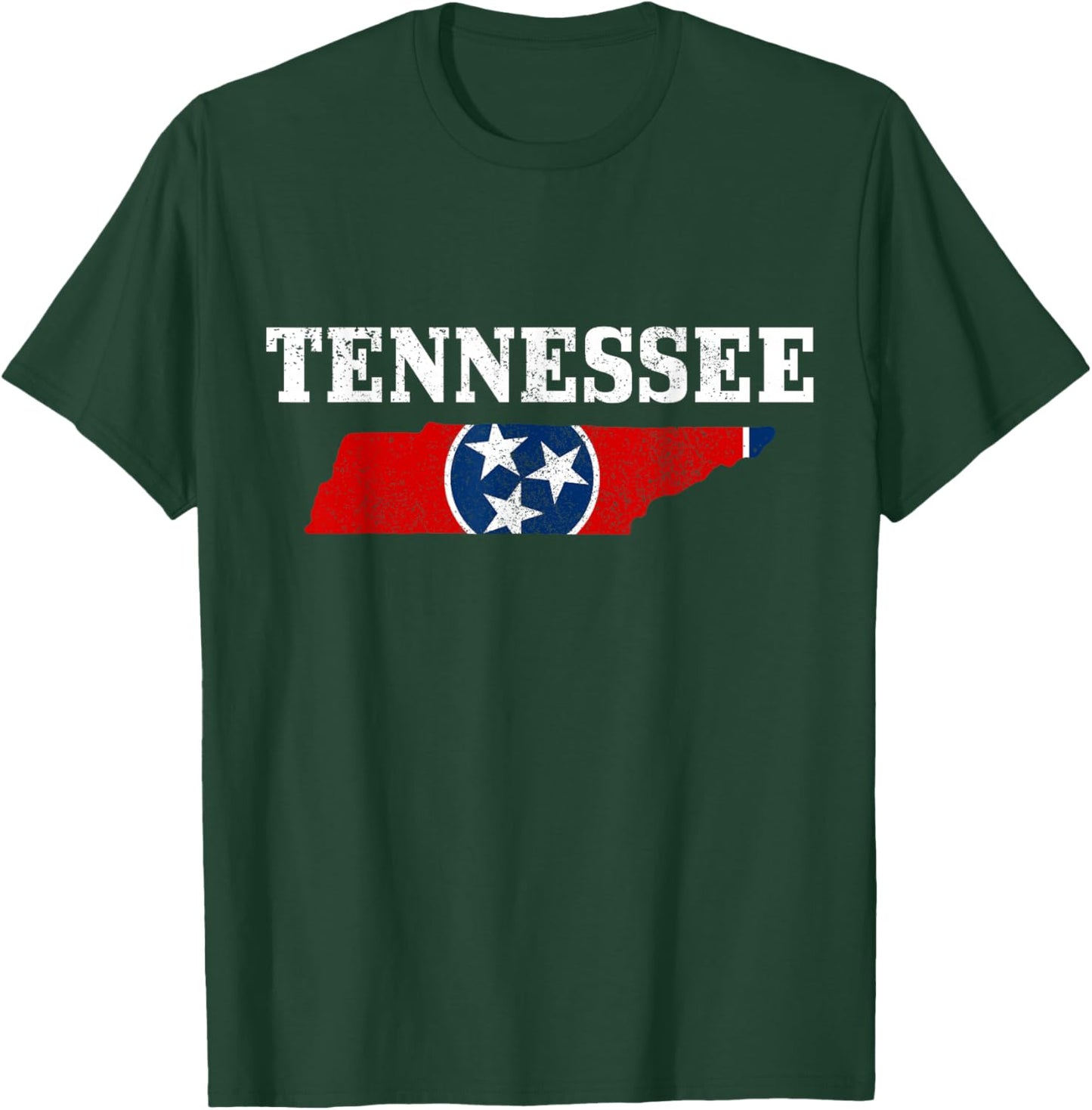 Tennessee Flag State Map Pride Vintage Nashville TN T-Shirt - T-Shirt | Forest