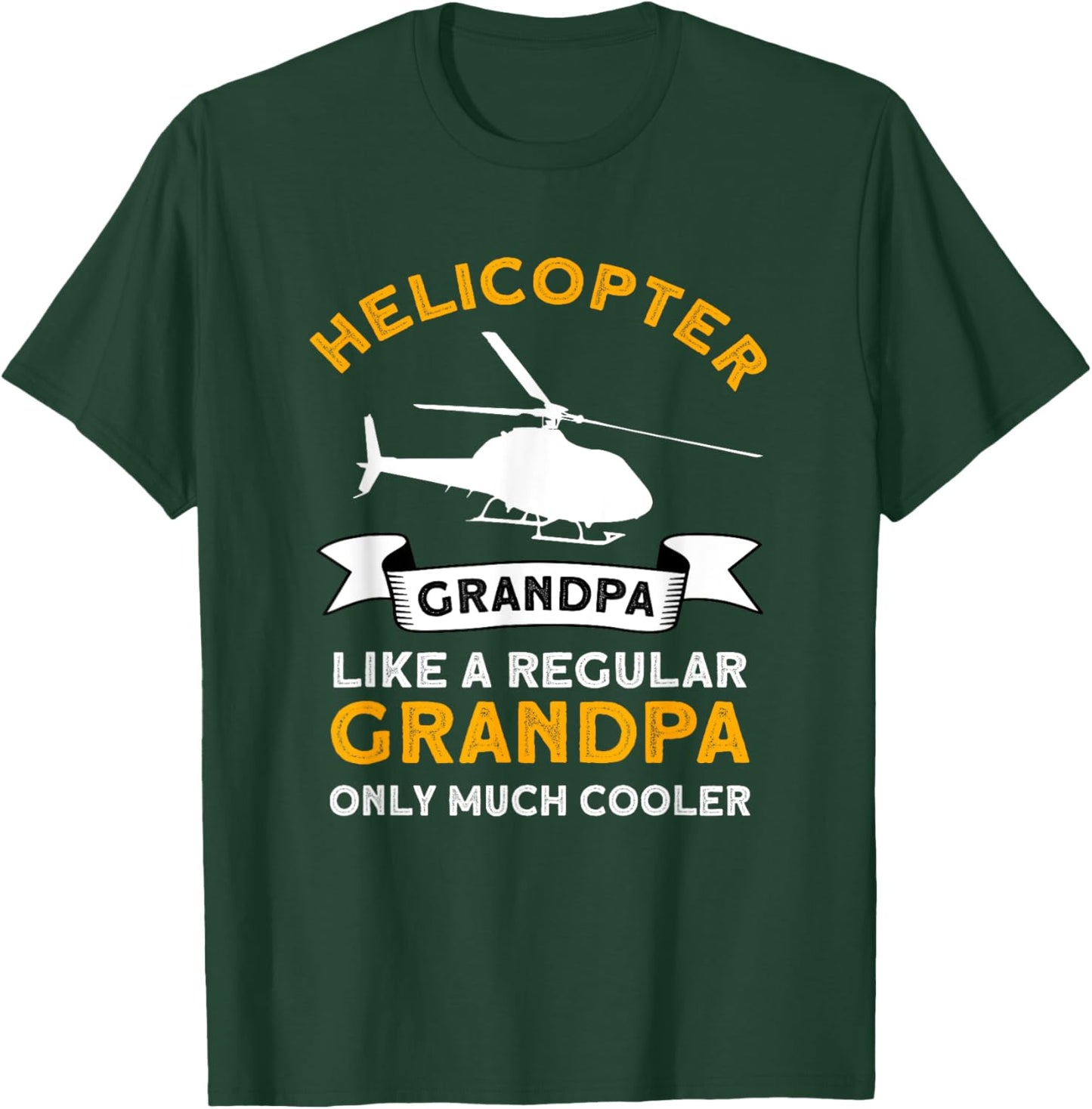 Helicopter Grandpa - Airplane Helicopter Pilot Aviation T-Shirt - T-Shirt | Forest
