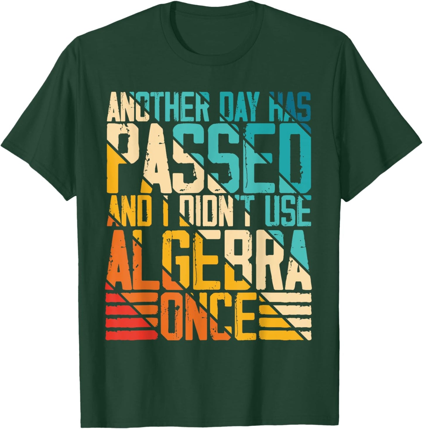 Another Day Has Passed and I Didn't Use Algebra Once Funny T-Shirt - T-Shirt | Forest