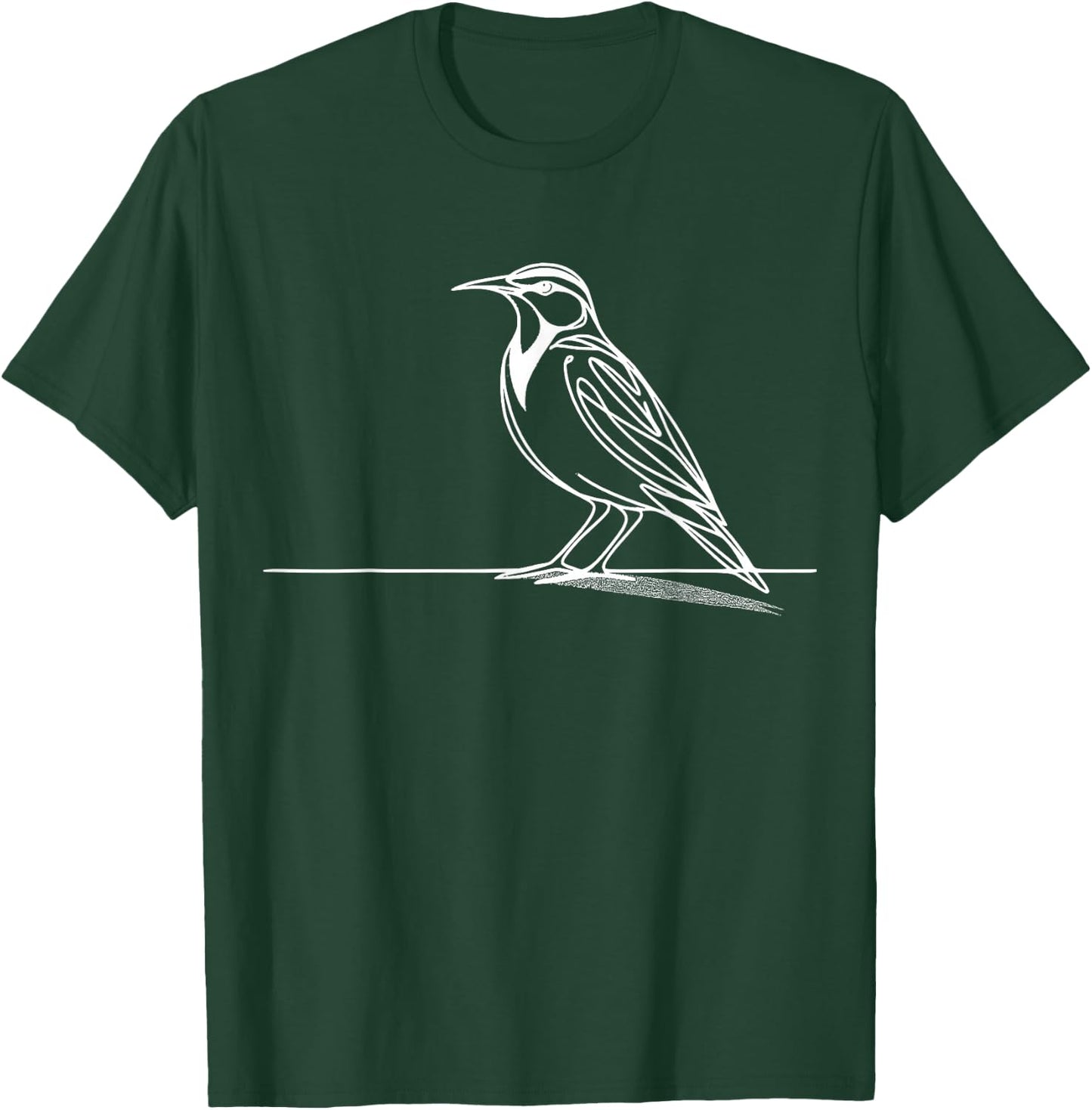Eastern Meadowlark Line Art Birdwatcher T-Shirt - T-Shirt | Forest