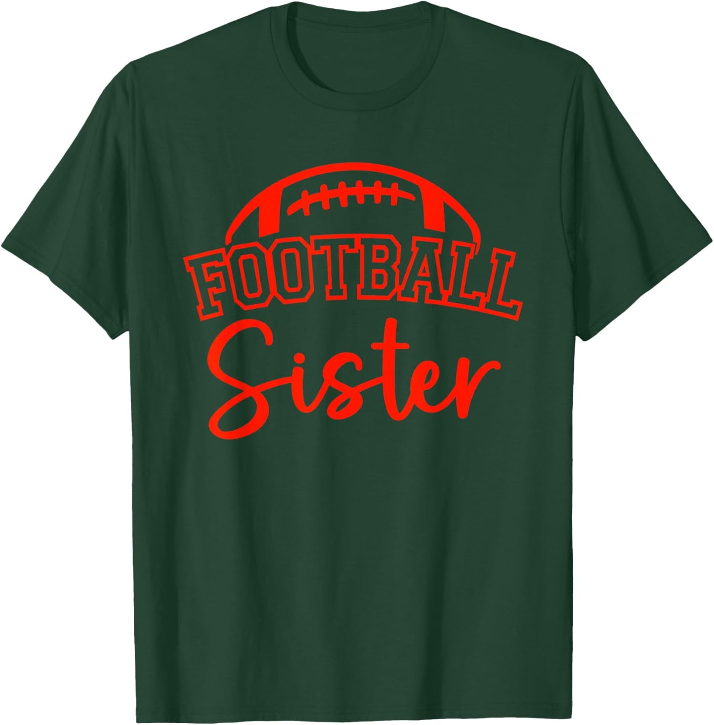 Football Sister Matching Family Football T-Shirt - T-Shirt | Forest