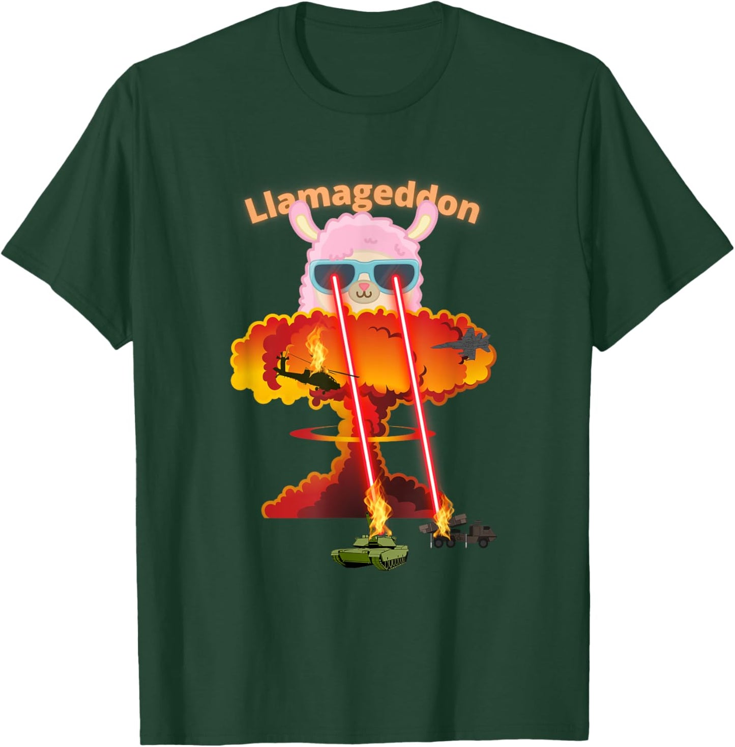 Funny Llamageddon Alpacalypse Weird Alpaca Llama Lovers T-Shirt - T-Shirt | Forest