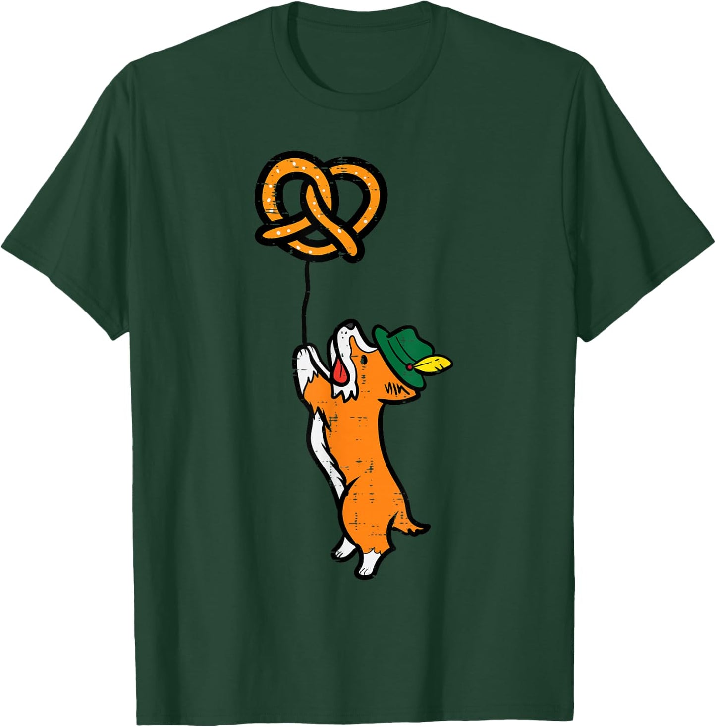 Oktoberfest Dog Corgi Pretzel German Bavarian Kids Women Men T-Shirt - T-Shirt | Forest