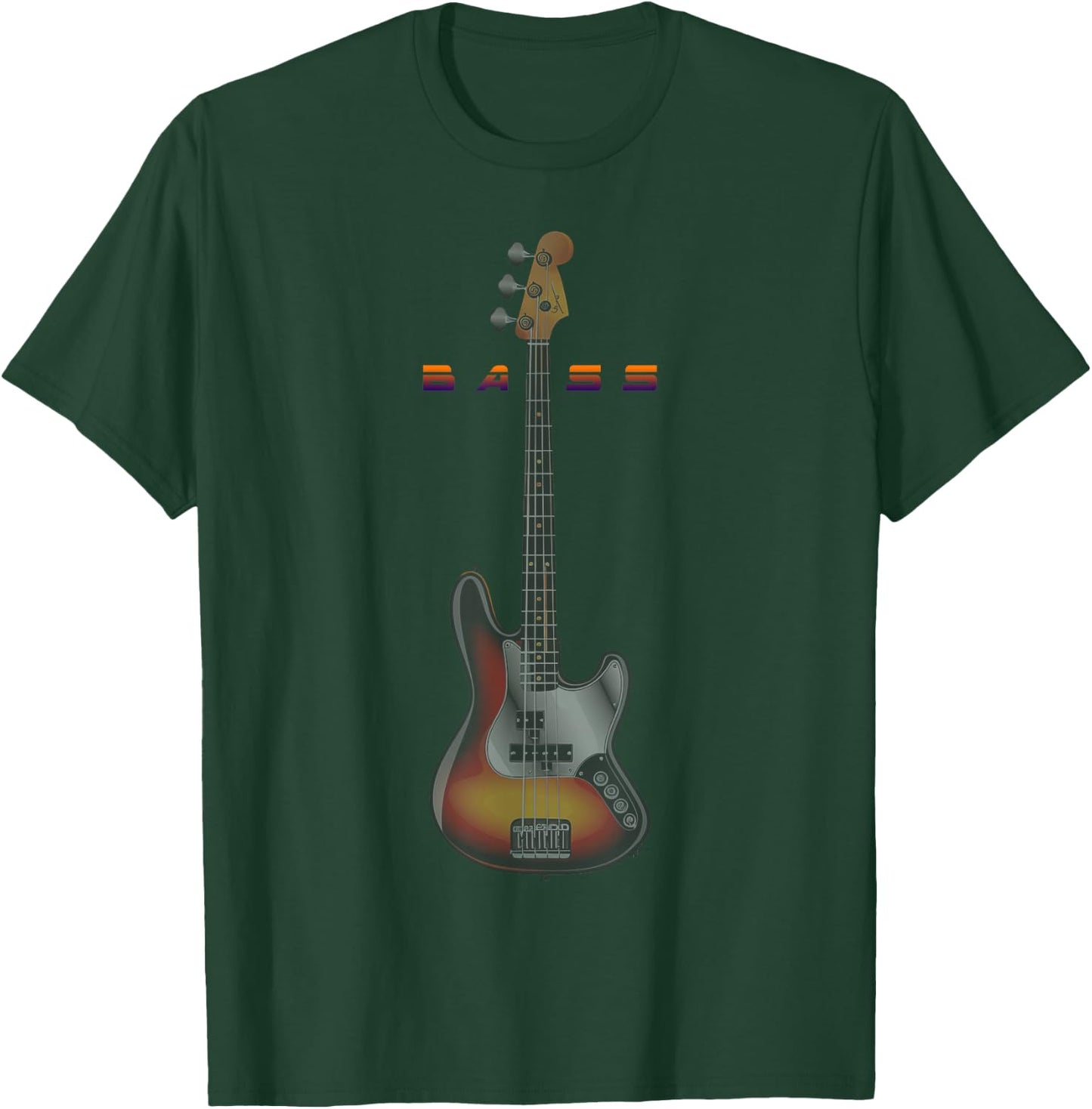 Bass Guitar, Guitarist, Guitar Player, Guitar Art Lover T-Shirt - T-Shirt | Forest