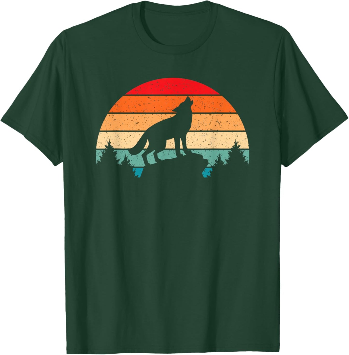 Wolf Retro Vintage Wild Animal Women Men T-Shirt - T-Shirt | Forest