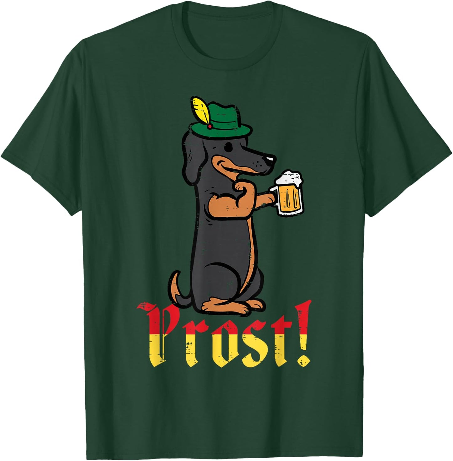 Oktoberfest Dog Dachshund Prost Wiener German Dad Men Women T-Shirt - T-Shirt | Forest
