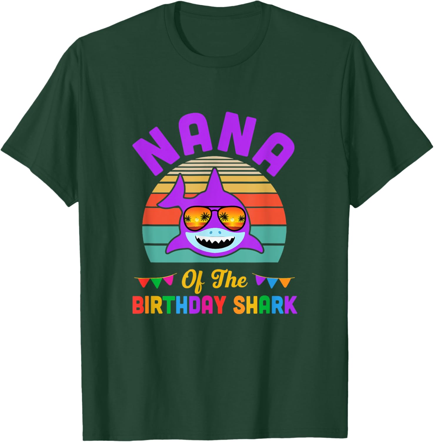 Nana Of The Shark Birthday Grandma Matching Family T-Shirt - T-Shirt | Forest