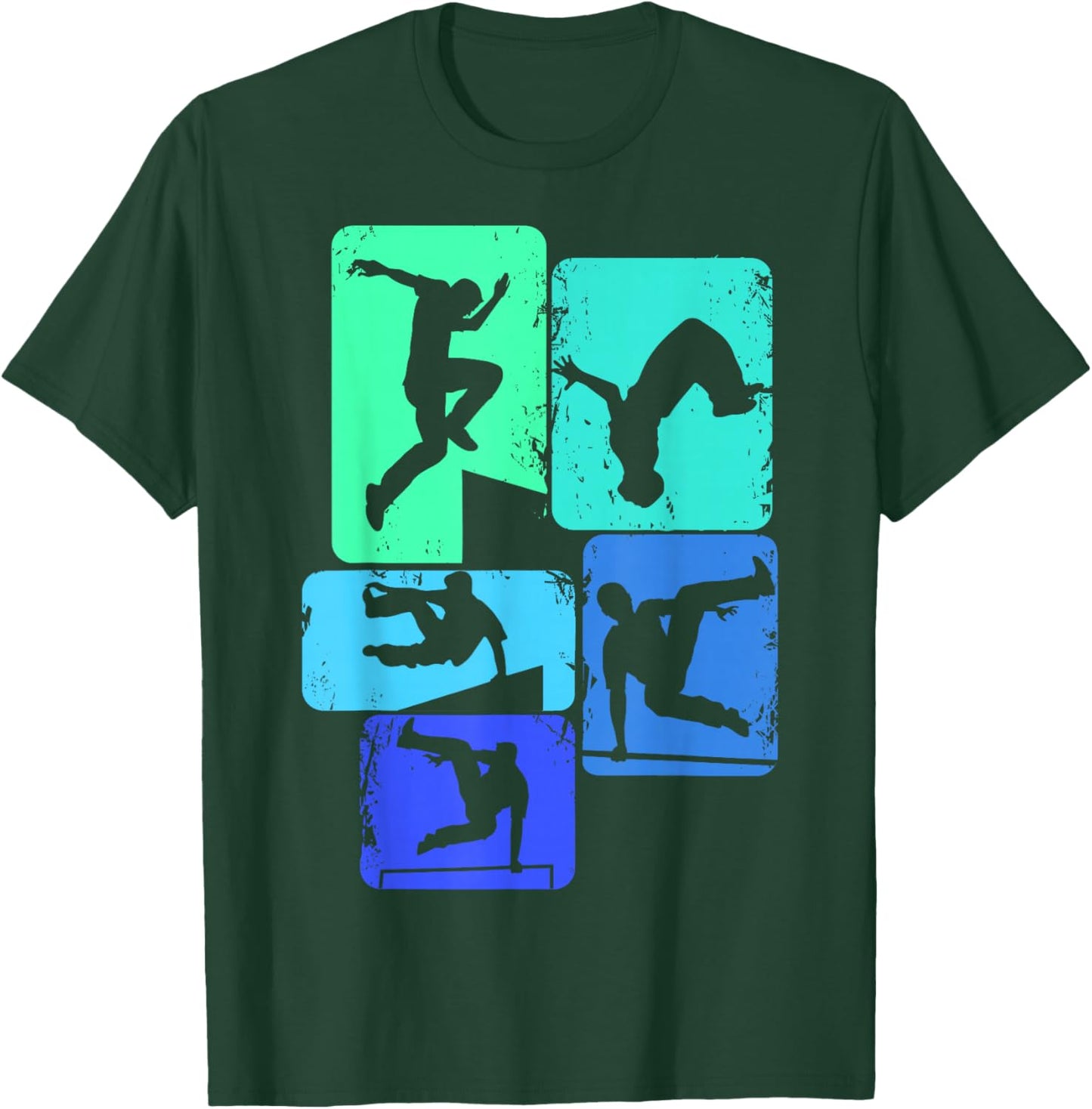 Parkour Traceur Freerunner Freerunning Kids Boys Men T-Shirt - T-Shirt | Forest