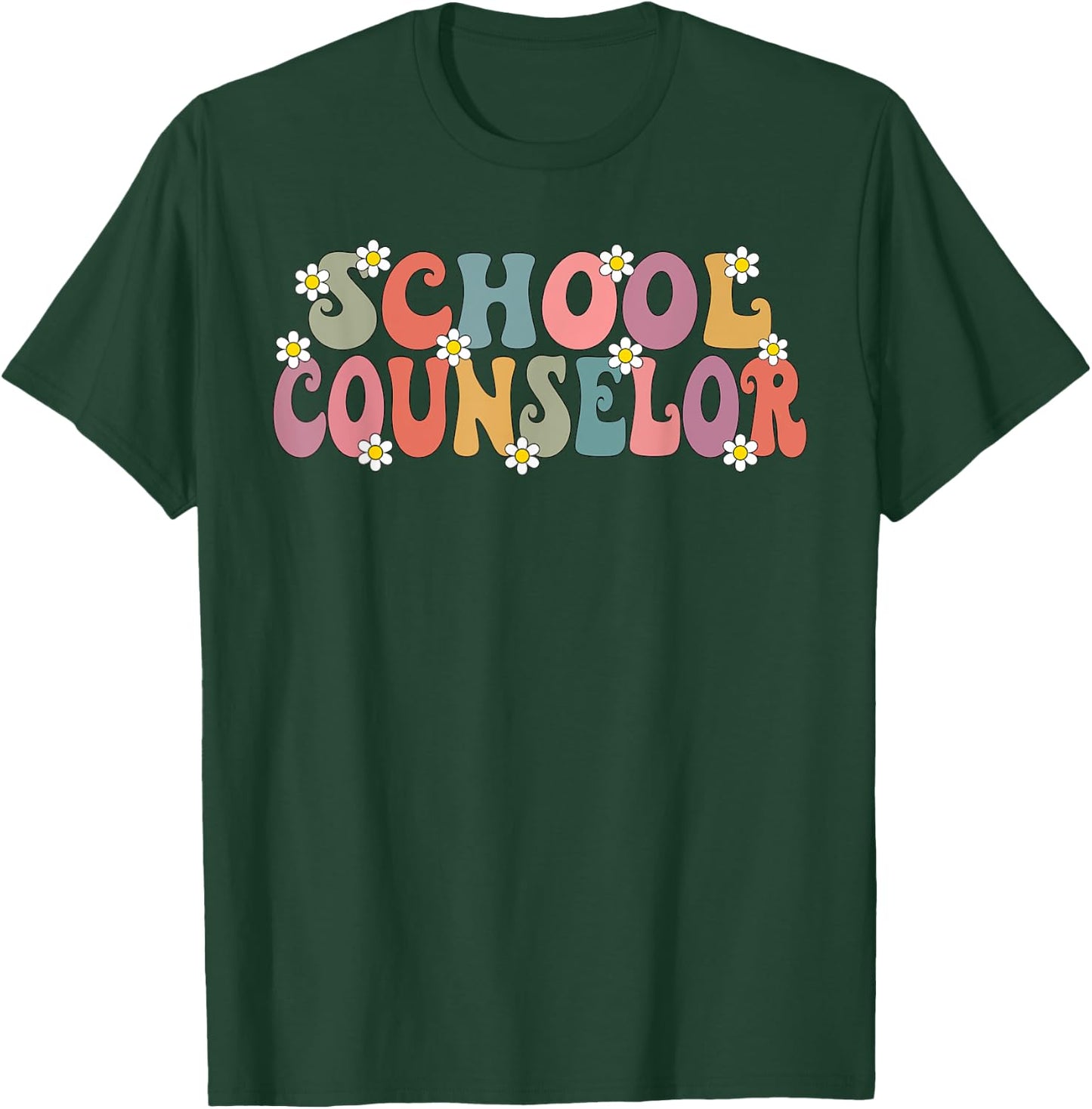 Groovy School Counselor Back To School Teacher Counseling T-Shirt - T-Shirt | Forest
