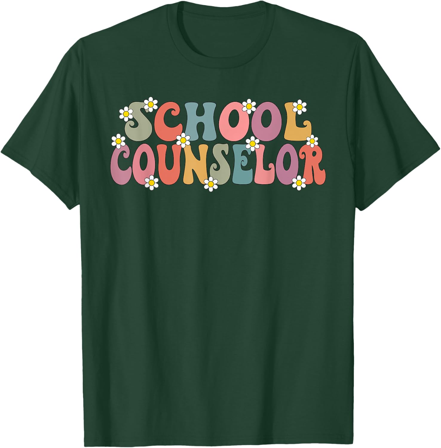 Groovy School Counselor Back To School Teacher Counseling T-Shirt - T-Shirt | Forest