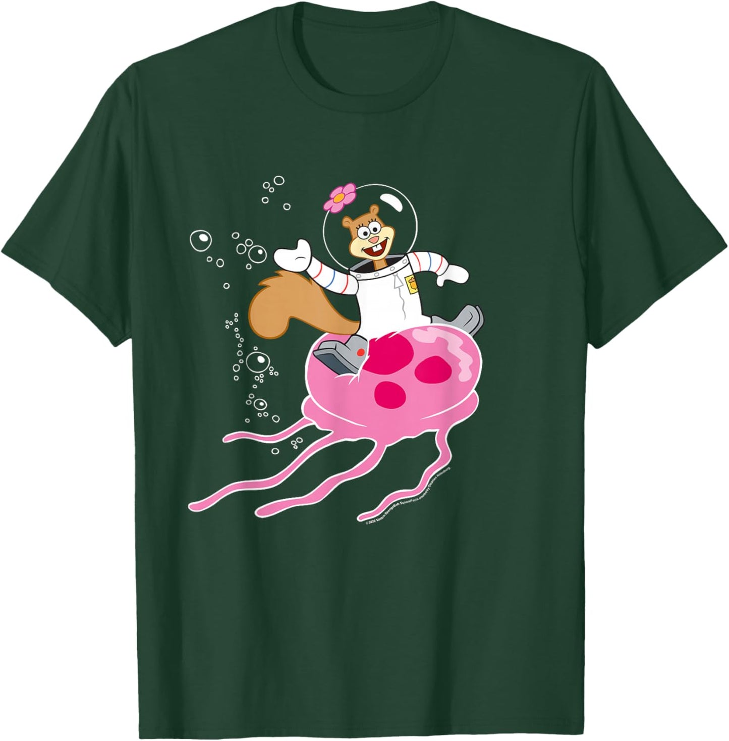 Spongebob Squarepants Sandy Rides The Jellyfish T-Shirt - T-Shirt | Forest