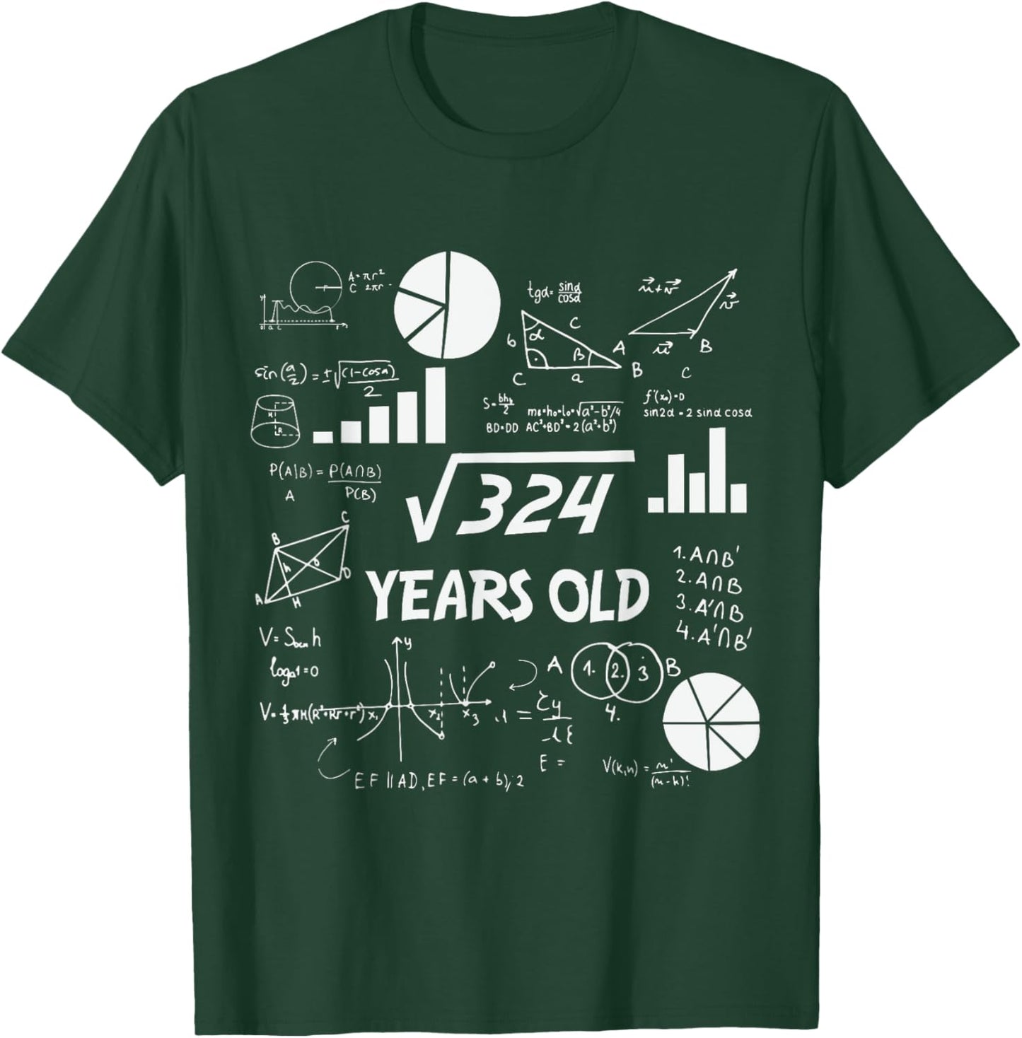18th Birthday Square Root of 324 Math 18 Years Old Birthday T-Shirt - T-Shirt | Forest