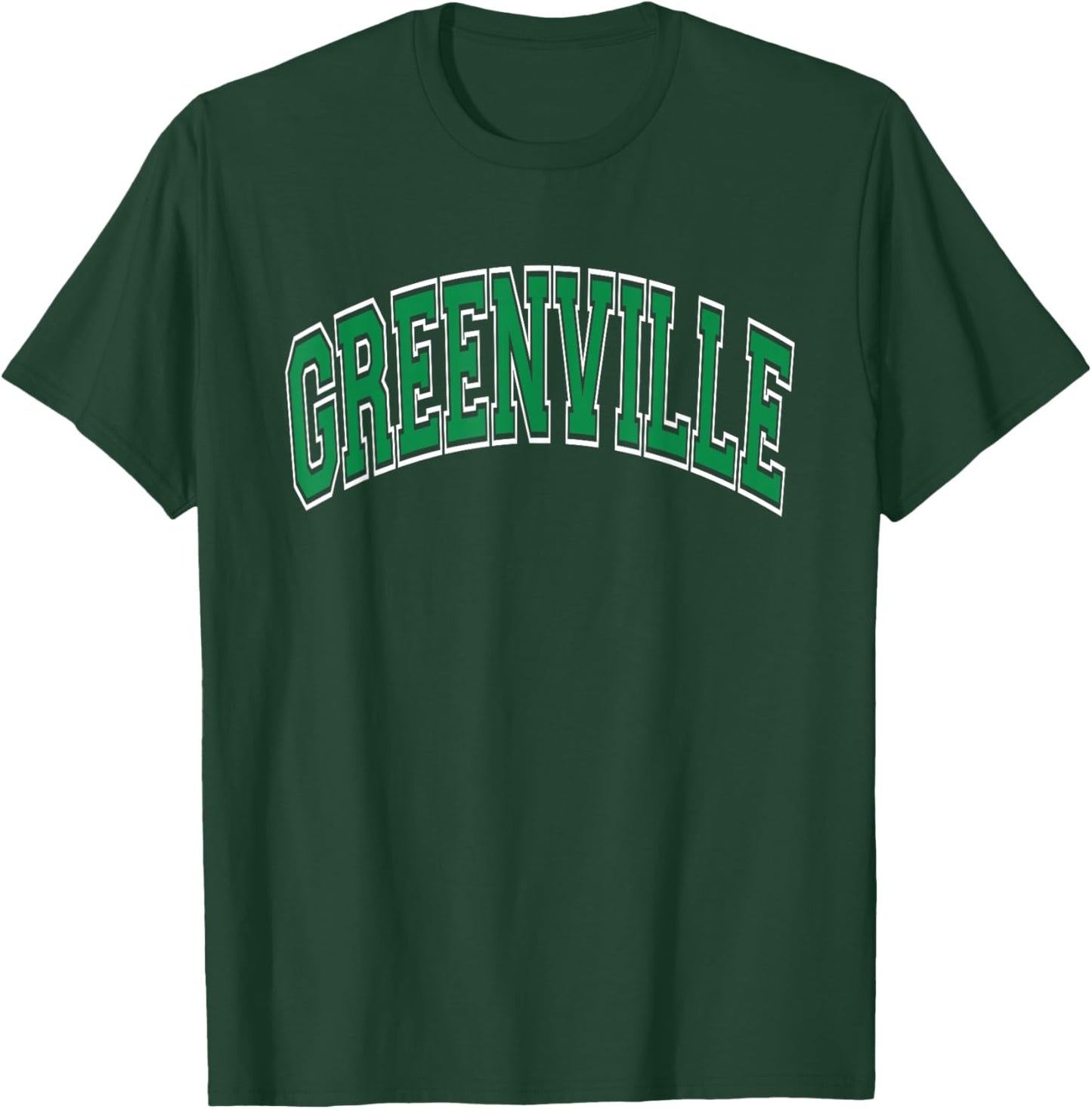 Greenville Arched Green Text T-Shirt - T-Shirt | Forest