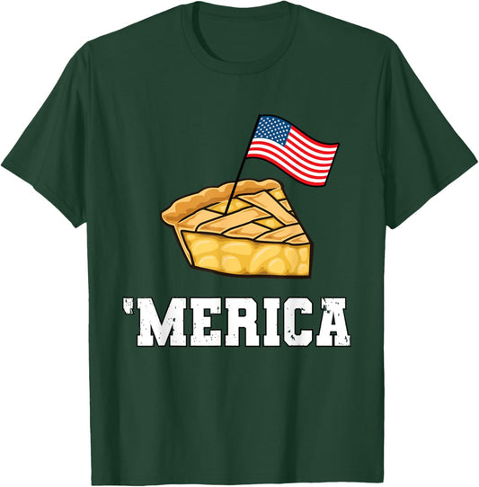 American Flag Shirt USA Apple Pie Merica 4th of July T-Shirt - T-Shirt | Forest