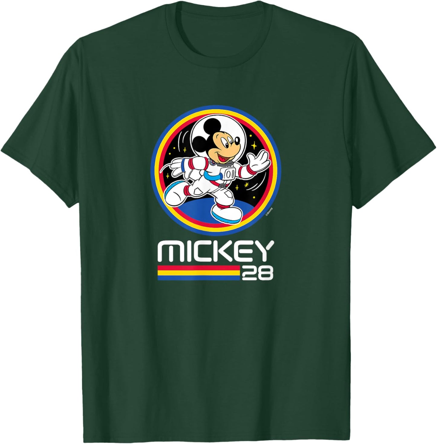 Mickey Mouse - Retro 28 Space Badge T-Shirt - T-Shirt | Forest