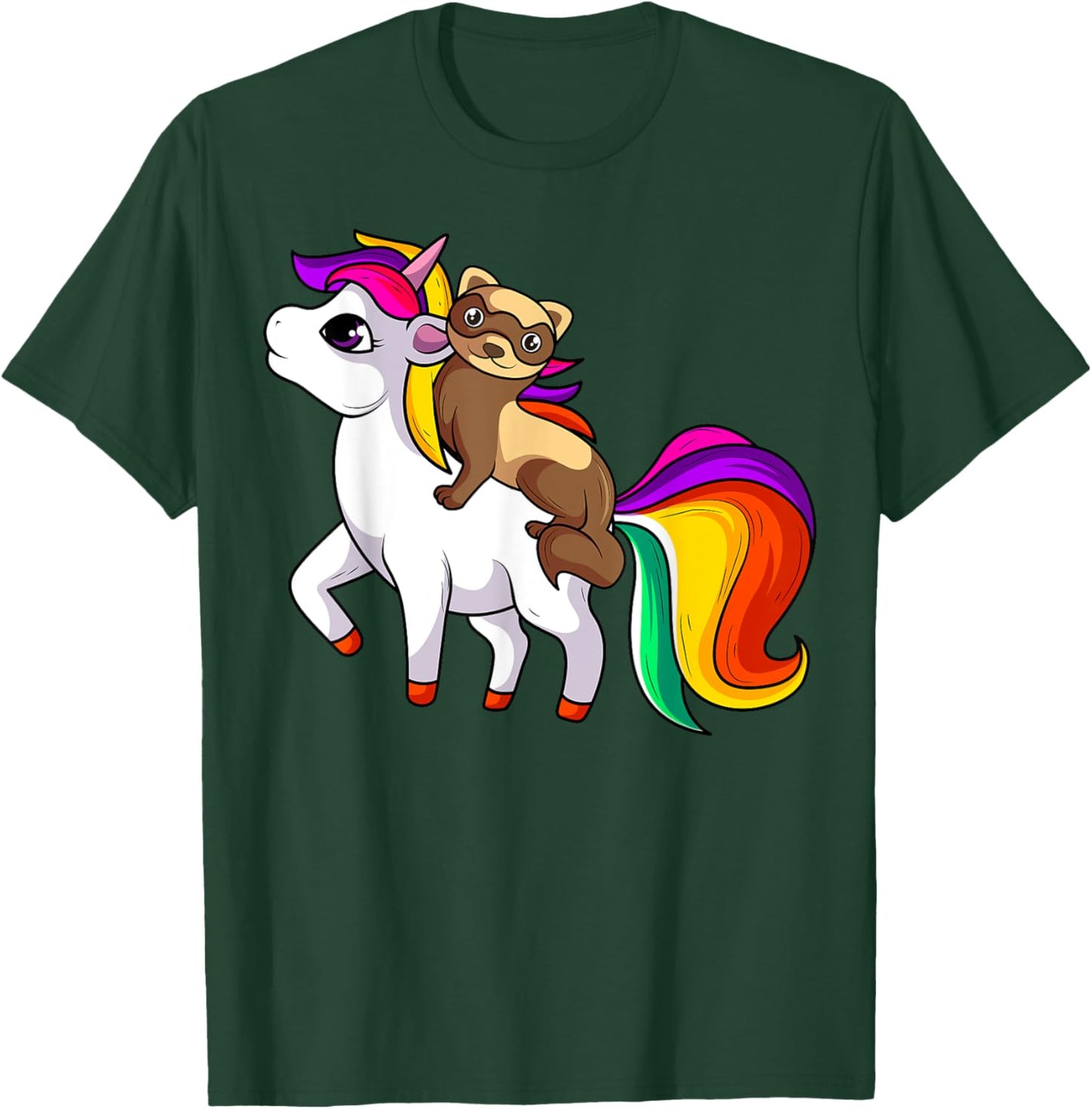 Ferret Unicorn Animal Lover T-Shirt - T-Shirt | Forest