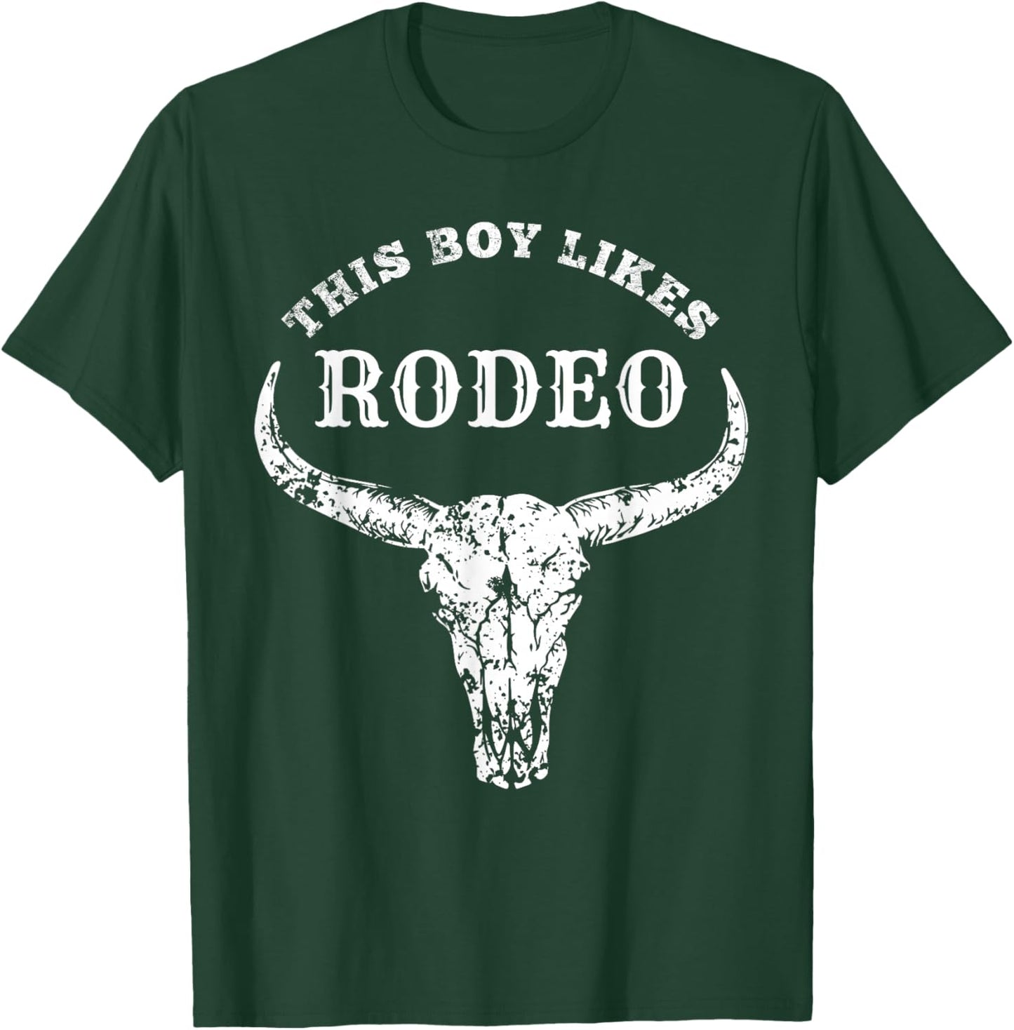 Southern Texas Cowboy Clothing Rodeo Accessories Western Country This Boy Likes Rodeo Howdy Vintage Cowboy T-Shirt - T-Shirt | Forest
