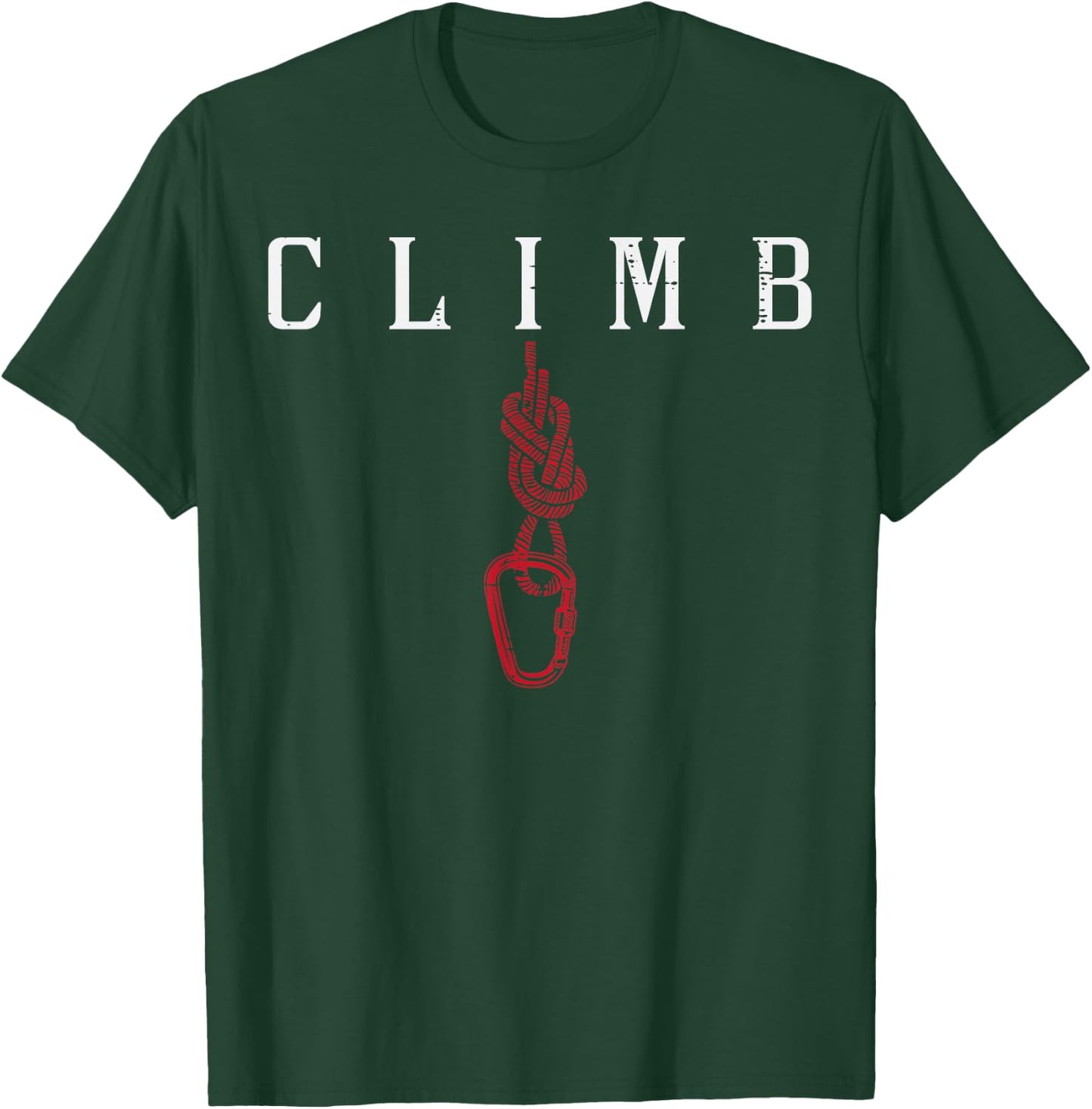 Climb Rope Carabiner Rock Climbing Climber Men Women Kids T-Shirt - T-Shirt | Forest