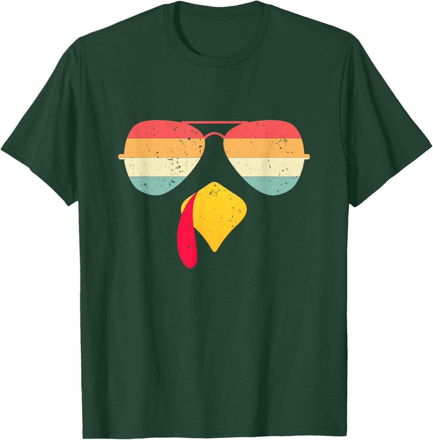 Cool Turkey Face With Sunglasses Funny Thanksgiving For Boys T-Shirt - T-Shirt | Forest