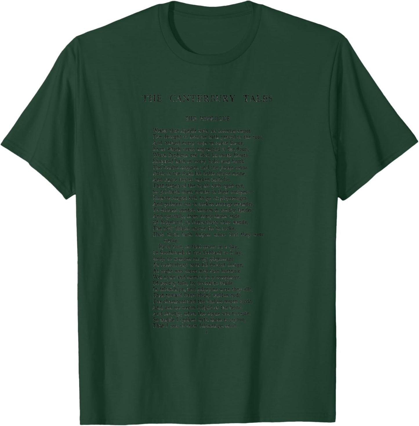 The Canterbury Tales Geoffrey Chaucer First Page T-Shirt - T-Shirt | Forest