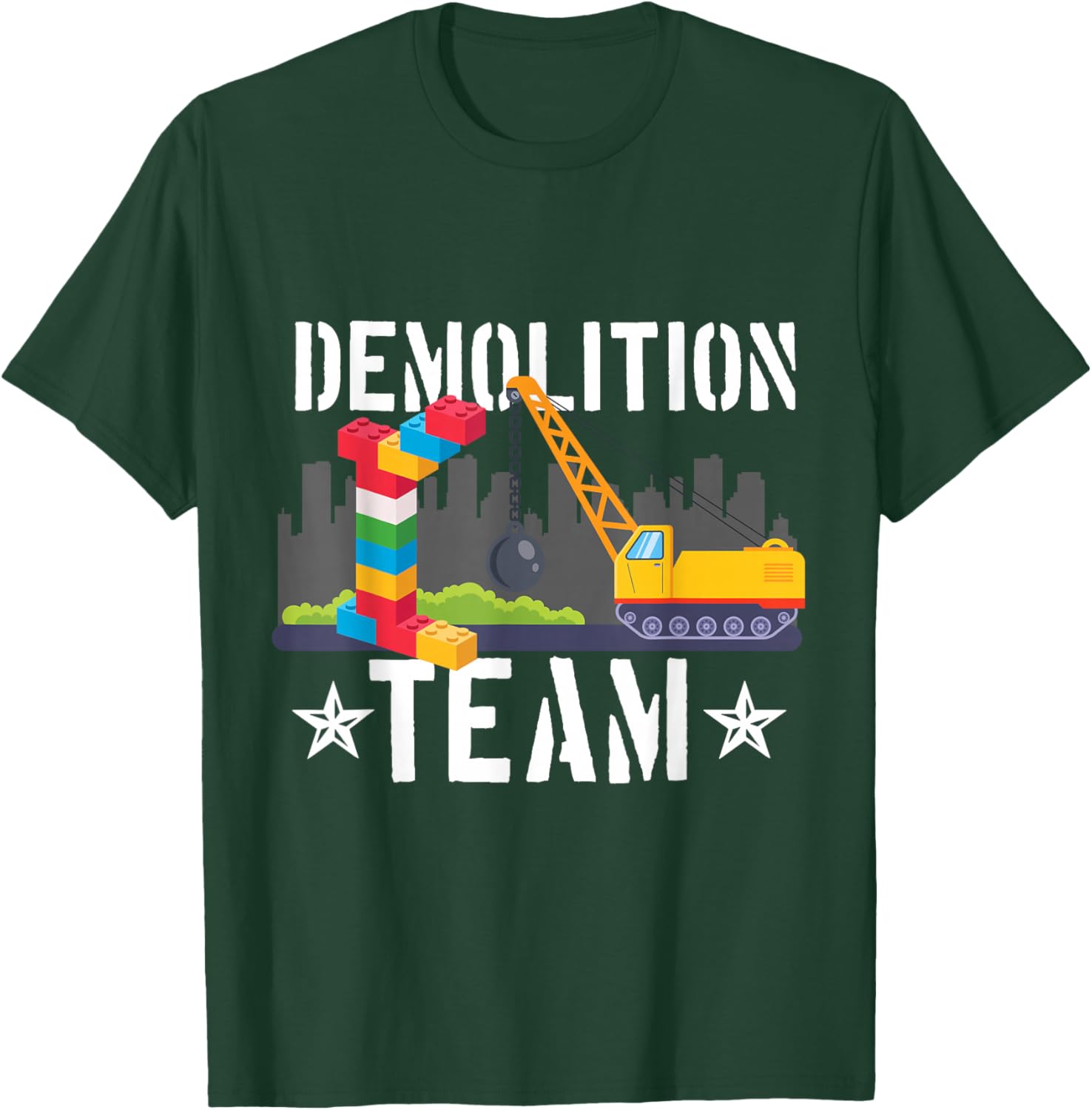 Abriss Team Builder Building Blocks Building Blocks Toy T-Shirt - T-Shirt | Forest