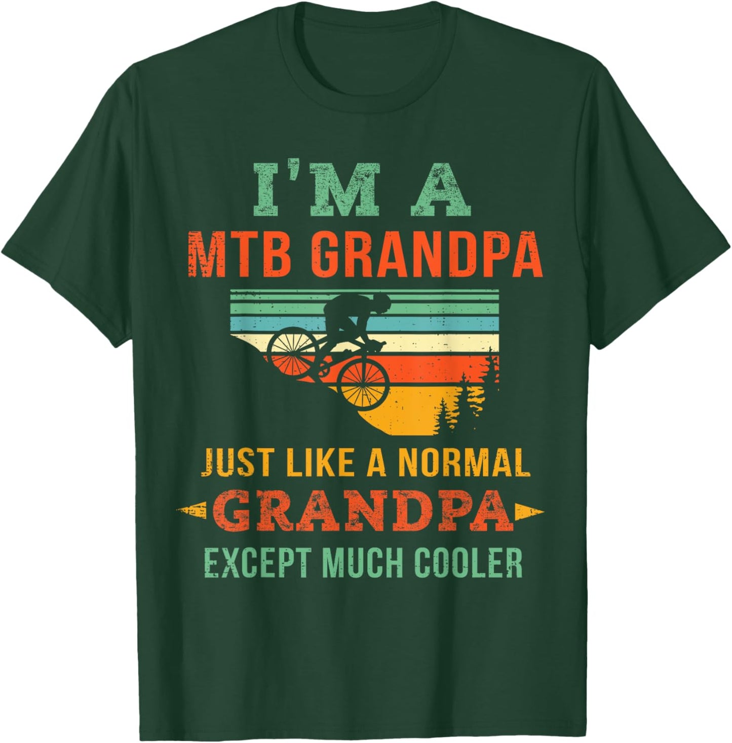 Mountain Biking Grandfather Bike MTB Grandpa Mountain Biker T-Shirt - T-Shirt | Forest