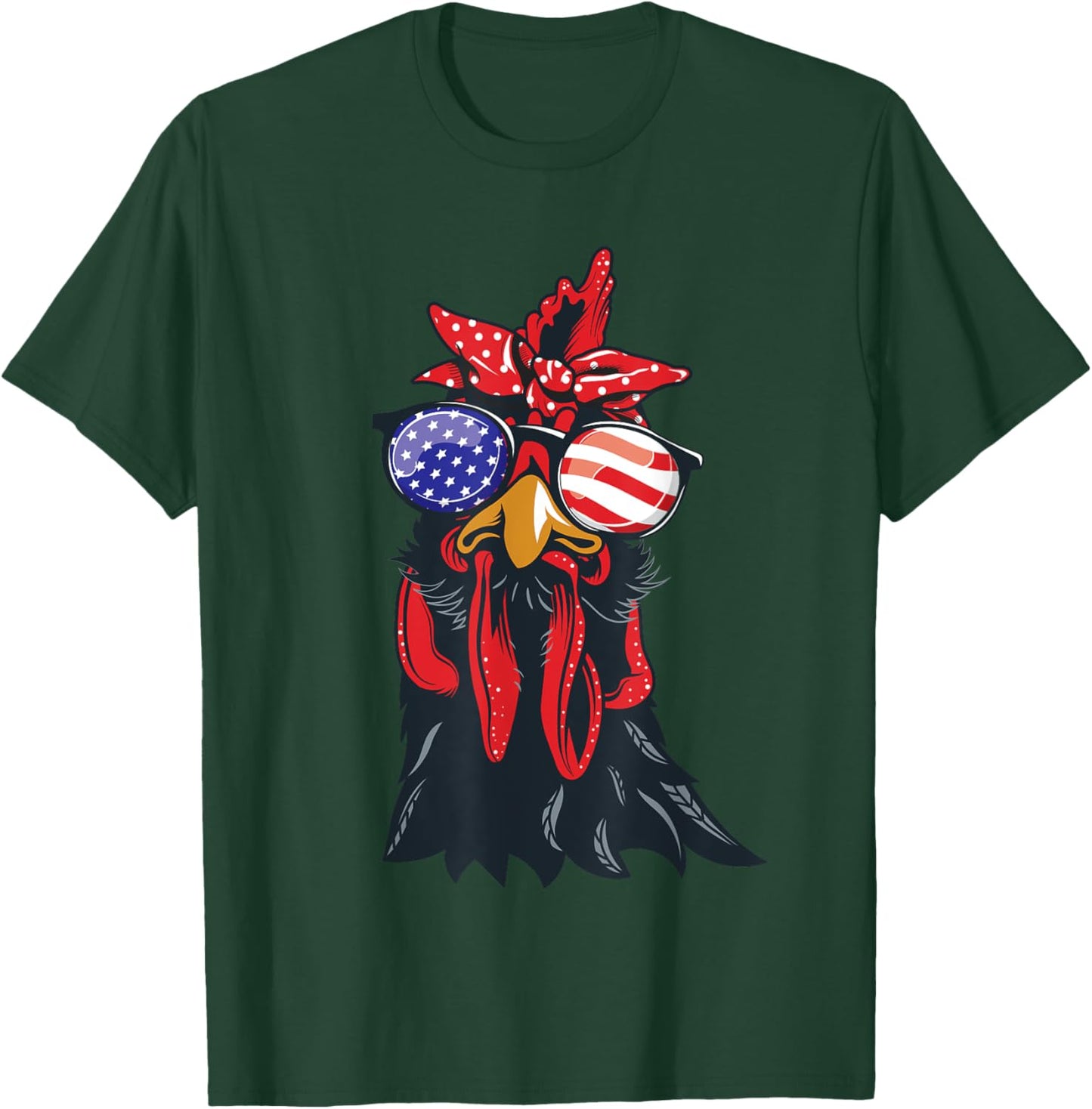 Chicken 4th of July Shirt Chicken-Lover American USA Flag T-Shirt - T-Shirt | Forest