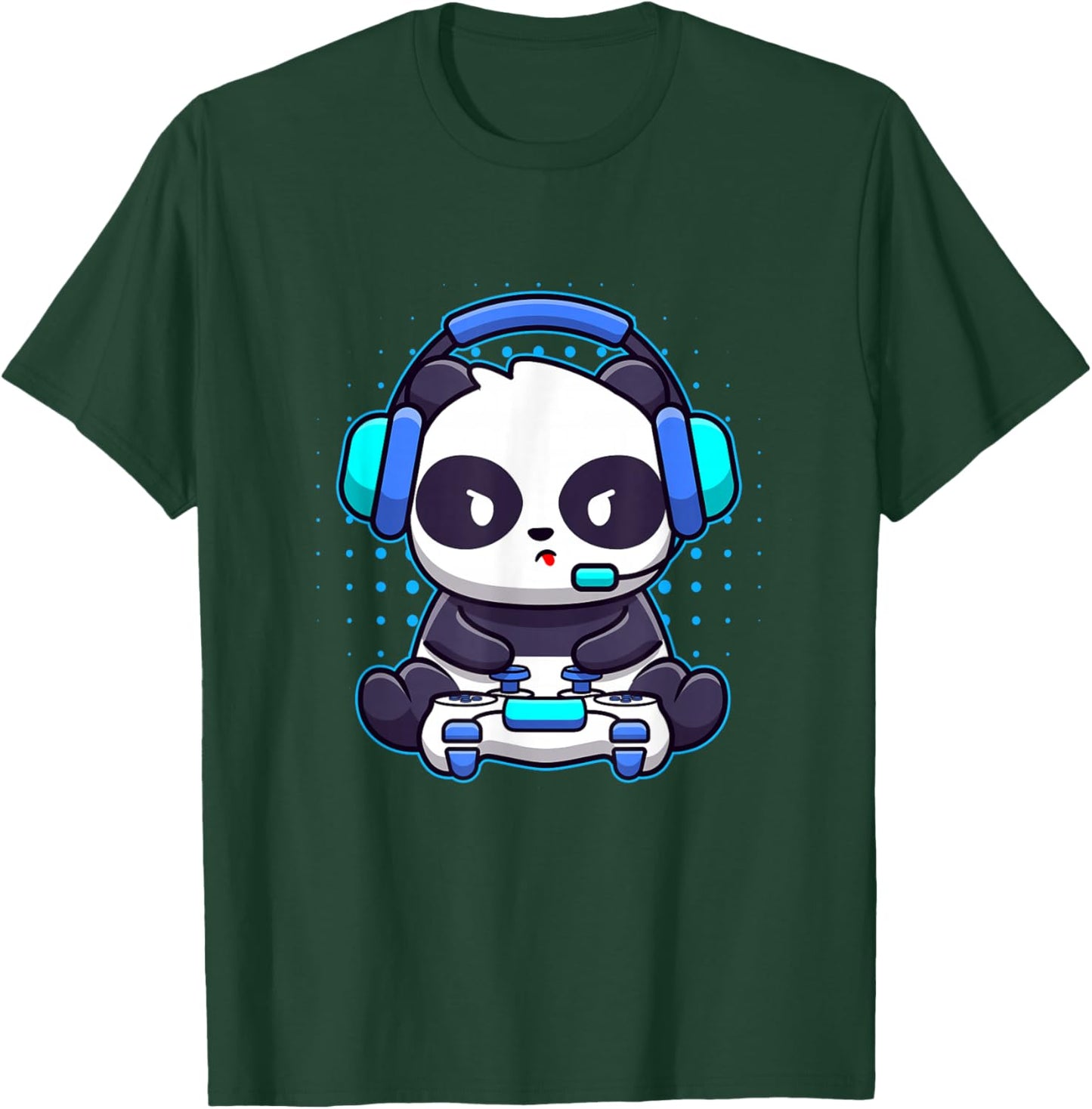 Gaming Panda Video-games Funny Gamer Player Animal Lover T-Shirt - T-Shirt | Forest