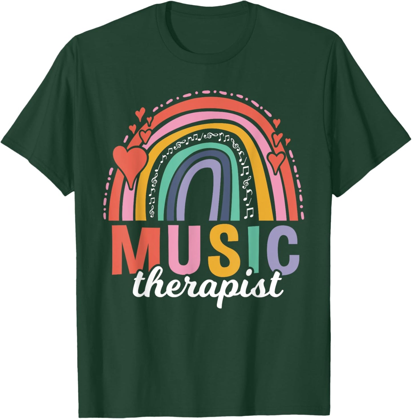 Music Therapy Notes - Vintage Music Therapist T-Shirt - T-Shirt | Forest