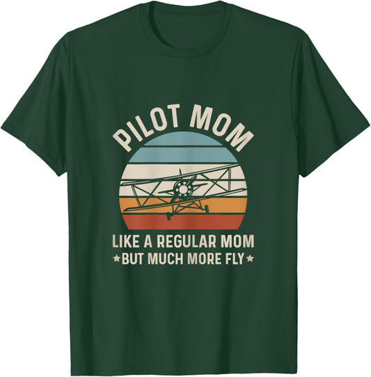 Airplane Captain Design for a Pilot Mom T-Shirt - T-Shirt | Forest