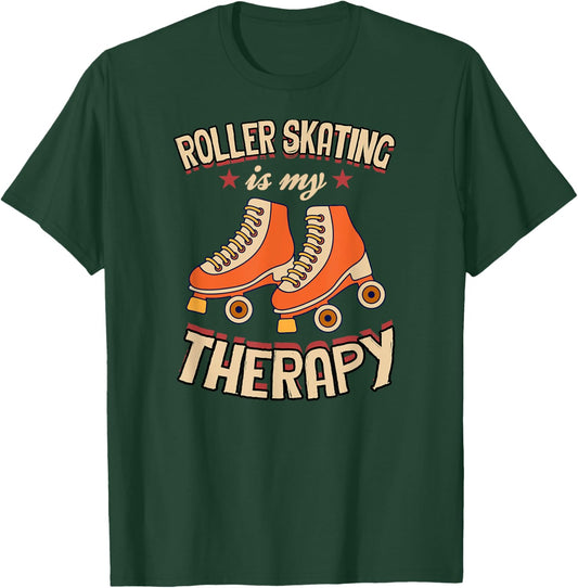 Roller Skating Is My Therapy T-Shirt - T-Shirt | Forest