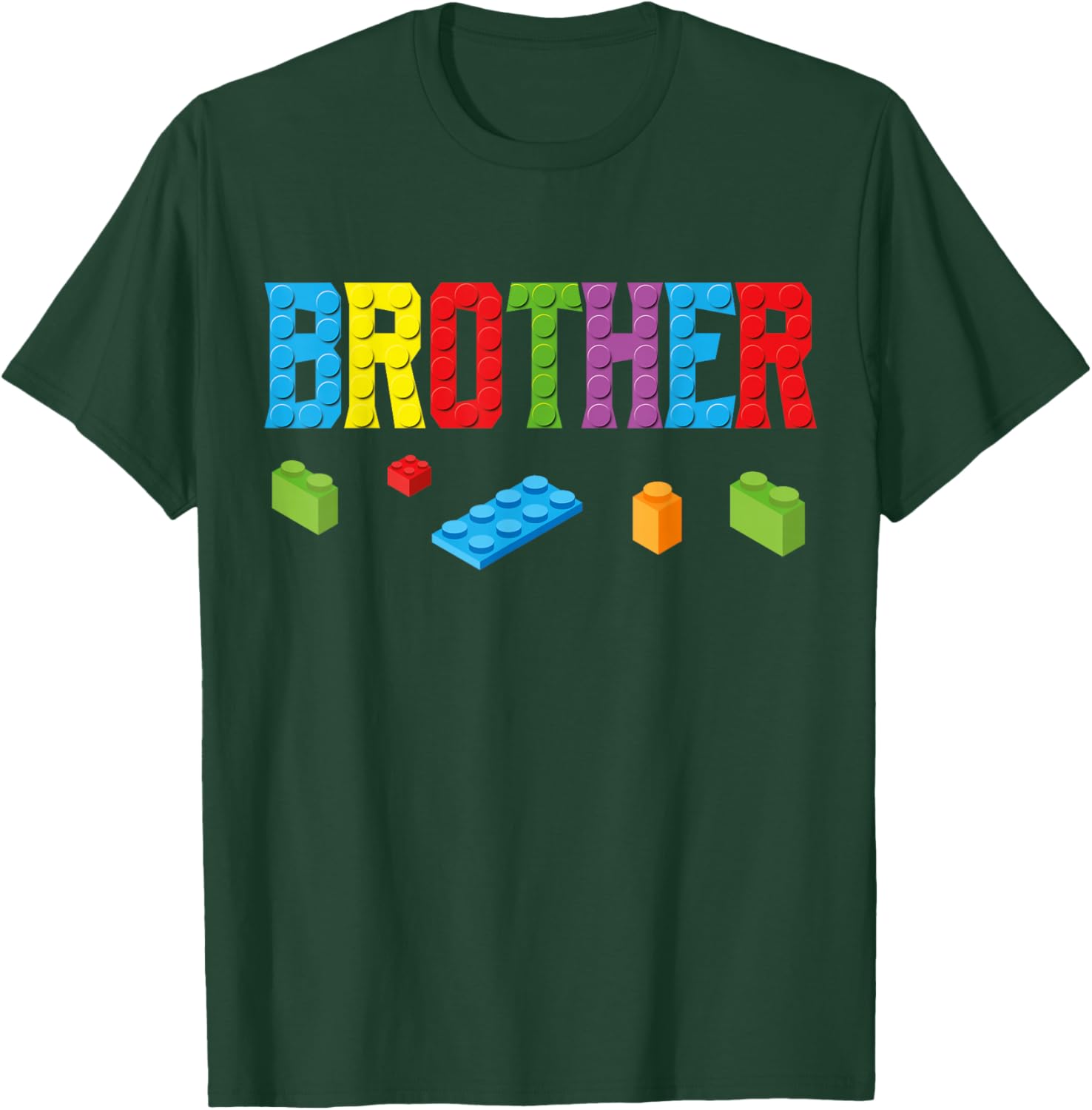Brother Master Builder Building Bricks Blocks Family Set Men T-Shirt - T-Shirt | Forest