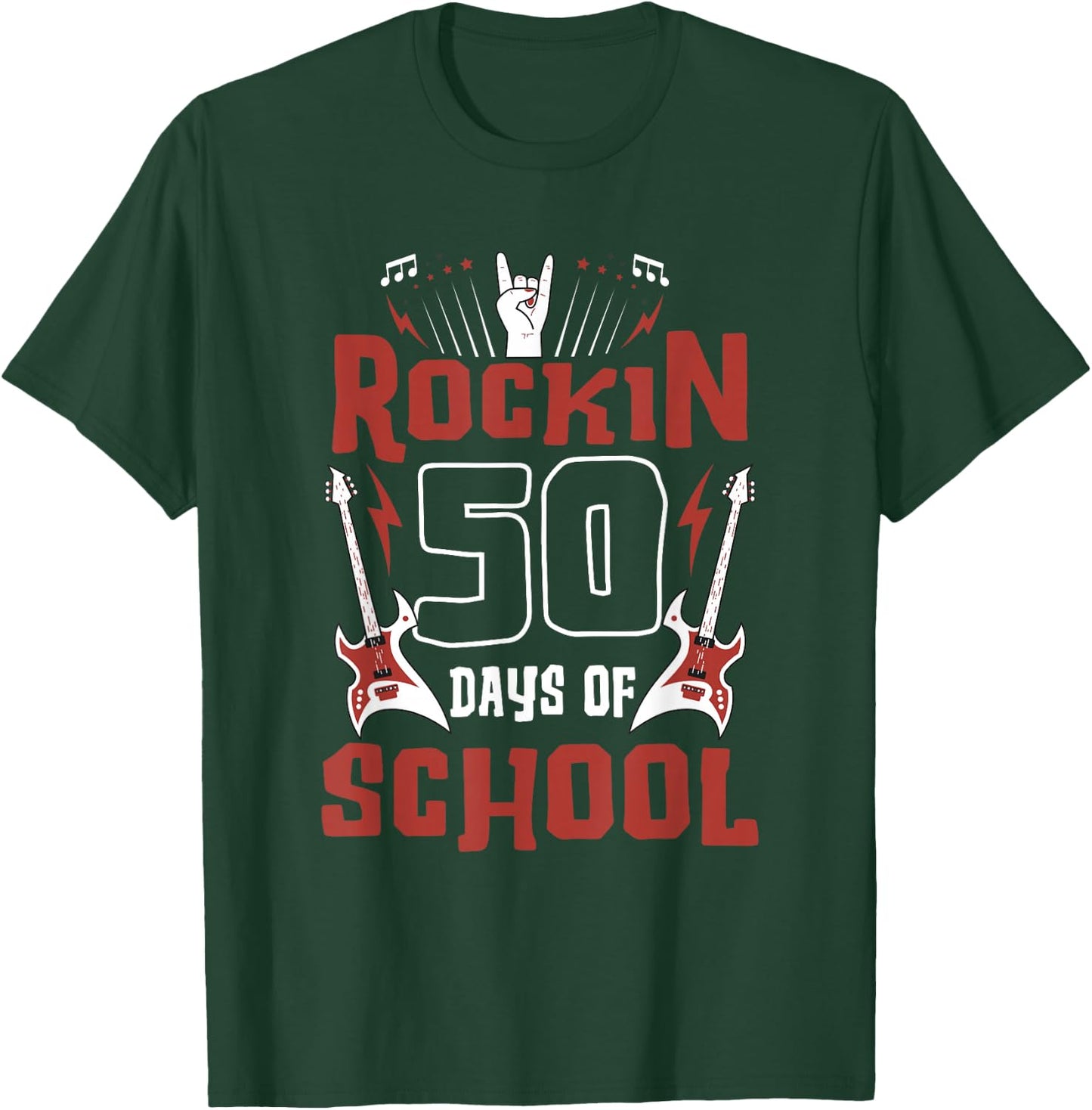 Rockin 50 Days Smarter T-Shirt - T-Shirt | Forest