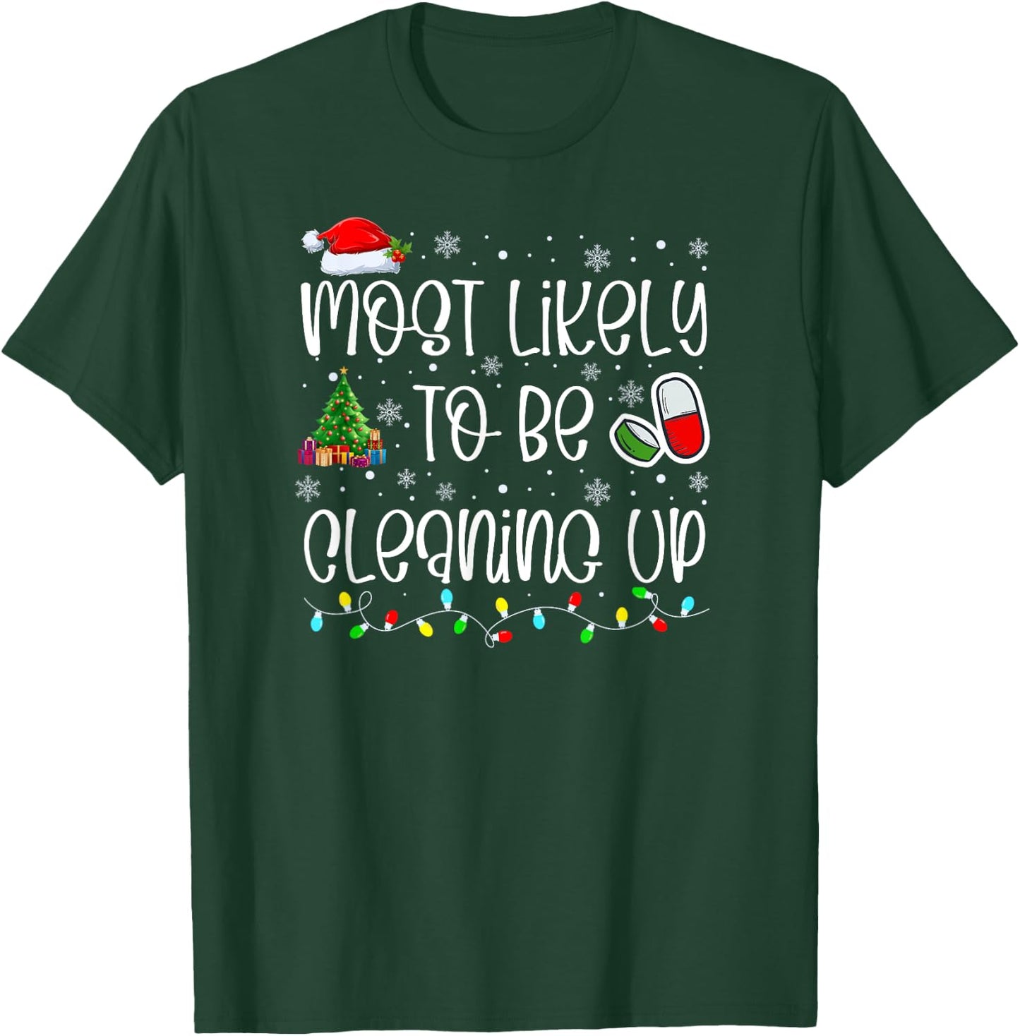 Pharmacy Christmas, Christmas Pharmacy Technician, Nurse T-Shirt - T-Shirt | Forest