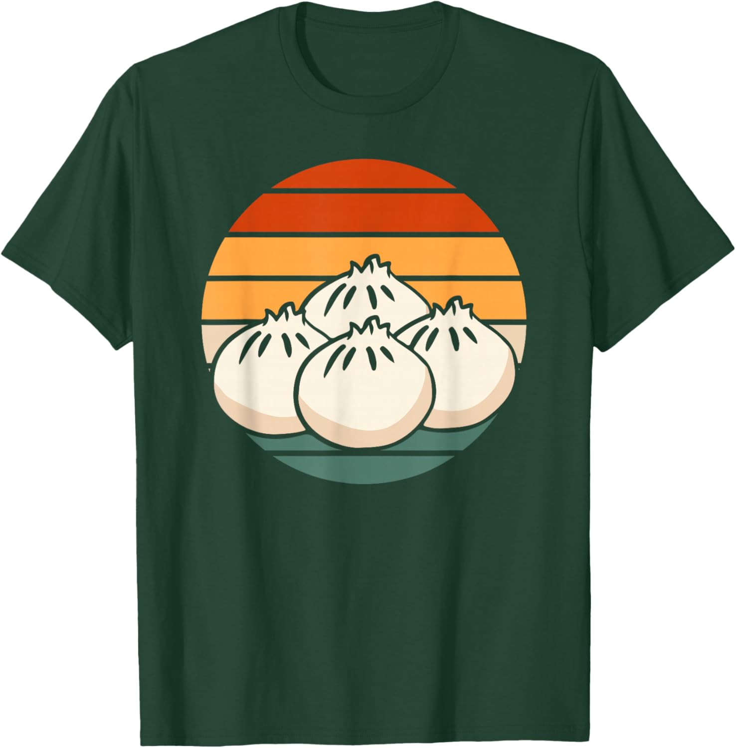 Distressed Soup Dumpling Xiaolongbao - Black Cotton , -Adults, Small, Short Sleeve T-Shirt - T-Shirt | Forest