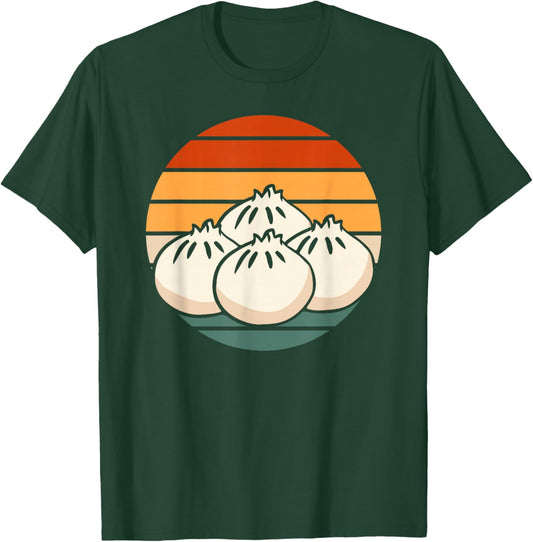 Distressed Soup Dumpling Xiaolongbao - Black Cotton , -Adults, Small, Short Sleeve T-Shirt - T-Shirt | Forest