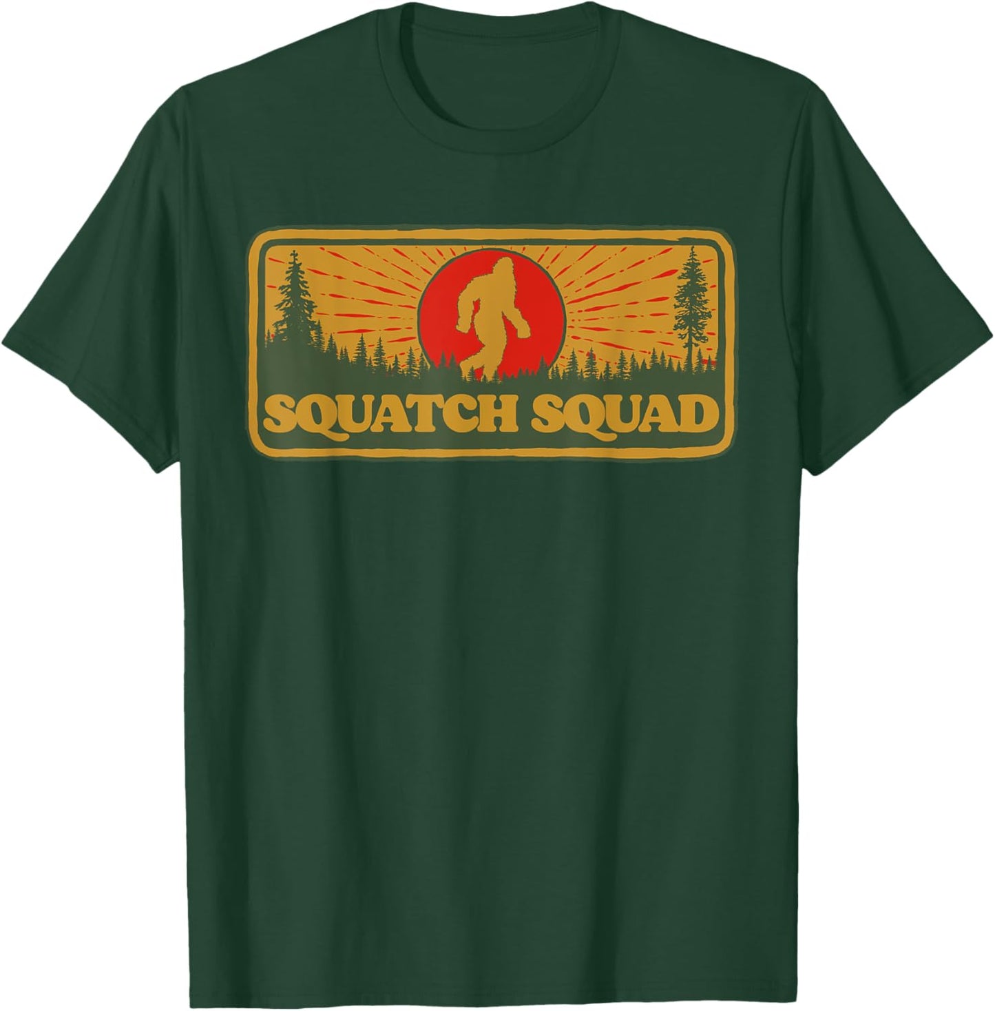 Squatch Squad Vintage Bigfoot Hunter Research Team Group 80s T-Shirt - T-Shirt | Forest