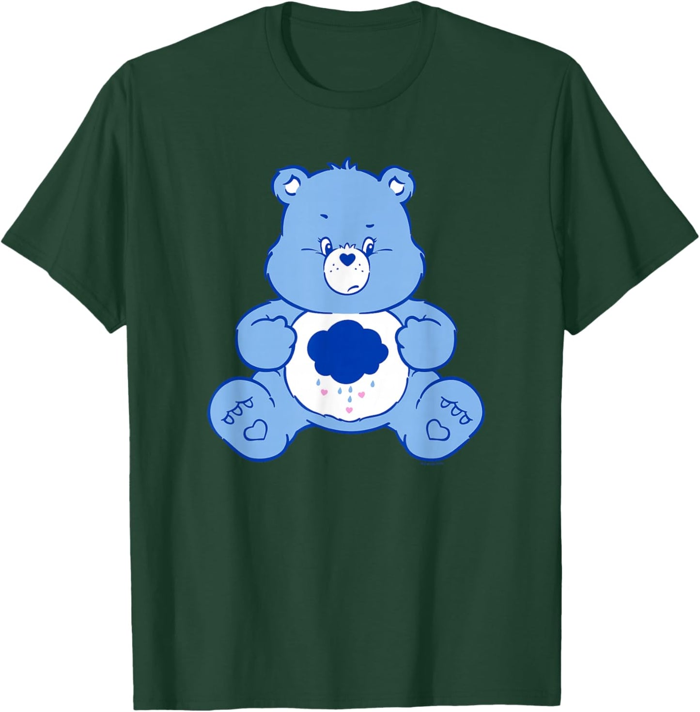 Care Bears Vintage Classic Grumpy Bear Cloudy Belly Badge T-Shirt - T-Shirt | Forest