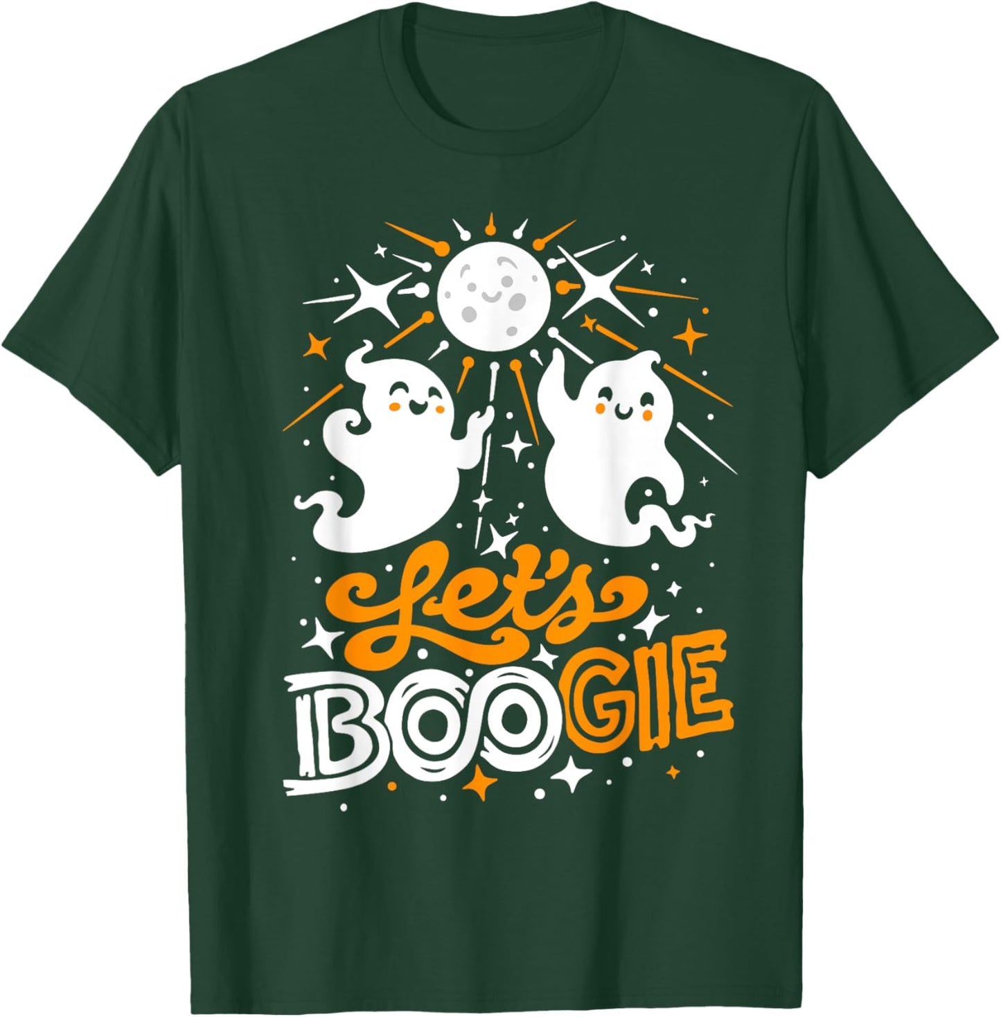 Let's Boogie Funny Cute Disco Fever 70s Halloween Boo Ghosts T-Shirt - T-Shirt | Forest