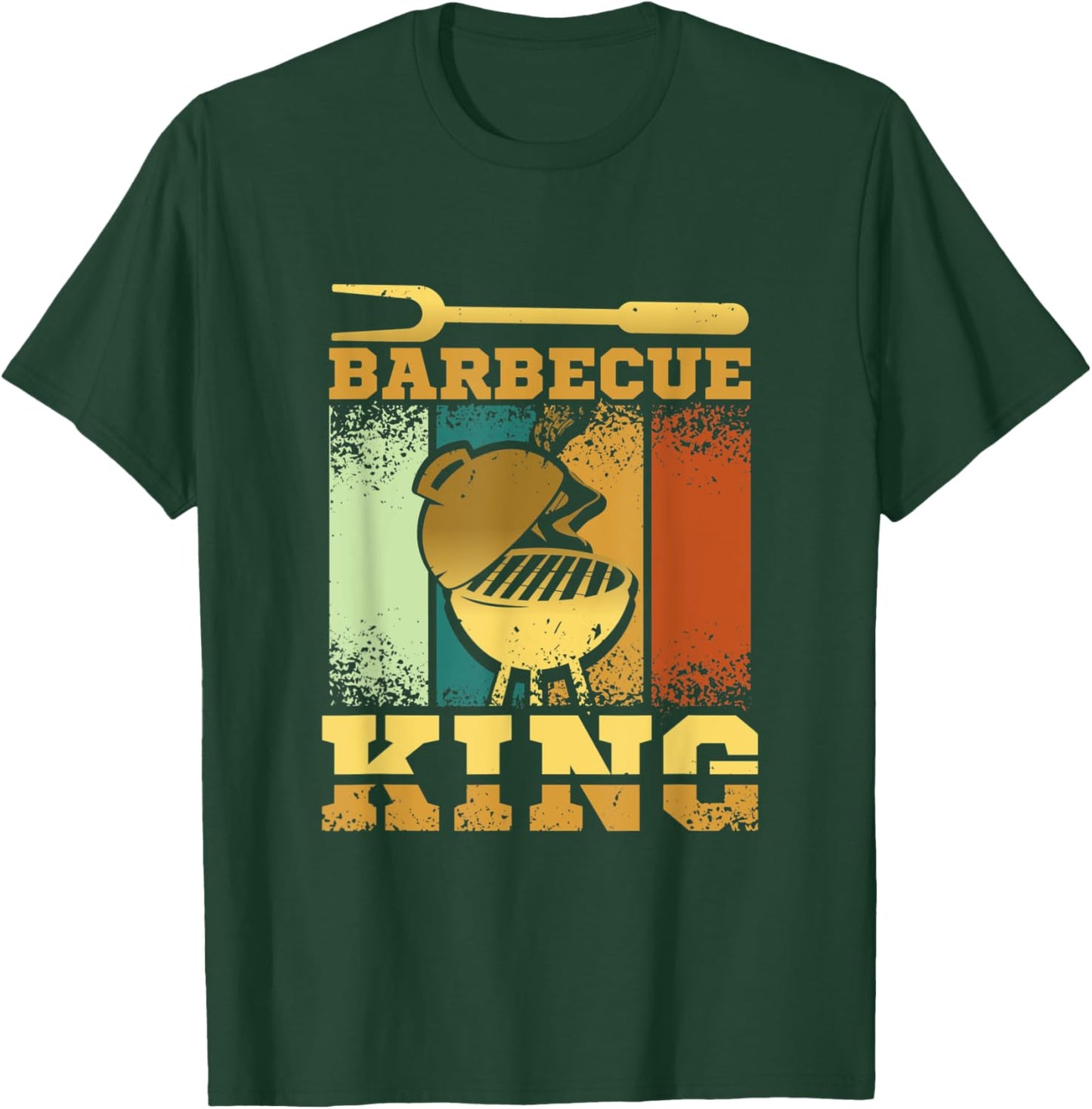Barbecue King and Bbq grill w barbecue accessories w brisket T-Shirt - T-Shirt | Forest