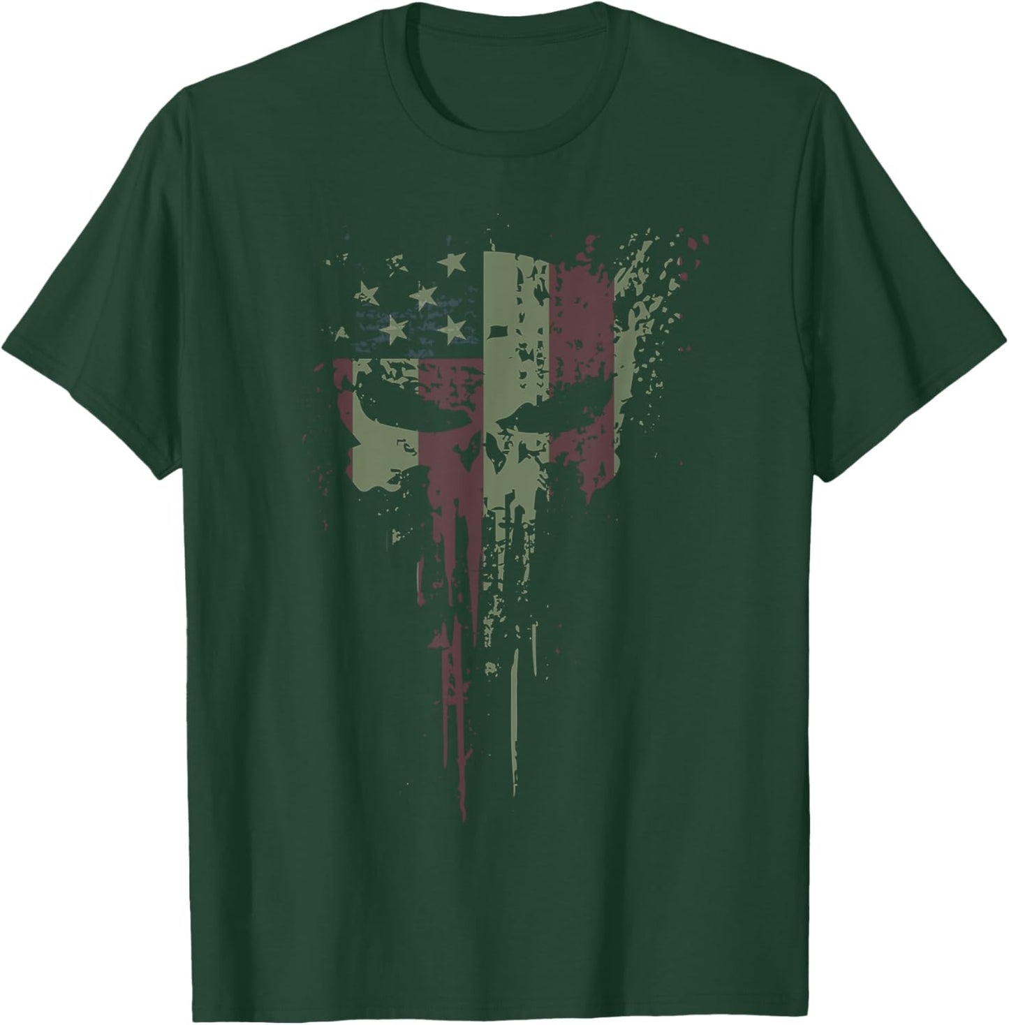 American Skull Flag Ghost Reaper Patriotic T-Shirt - T-Shirt | Forest