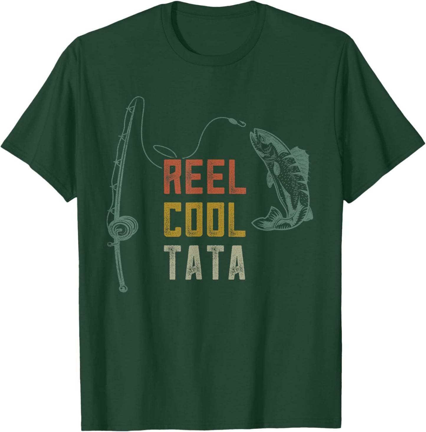 Reel Cool Tata Fishing Shirt, Fun Fathers Day Indian Grandpa T-Shirt - T-Shirt | Forest