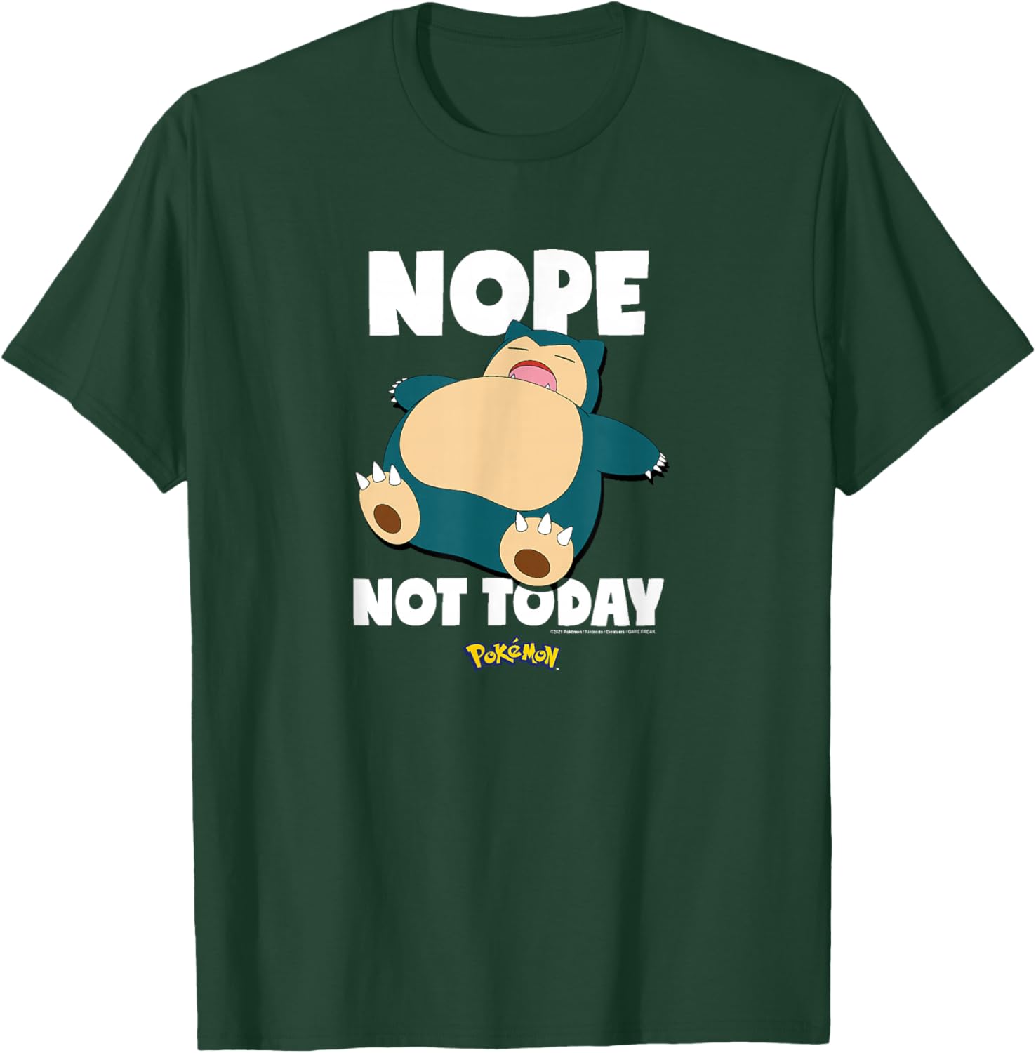 Pokémon - Nope Not Today Snorlax T-Shirt - T-Shirt | Forest