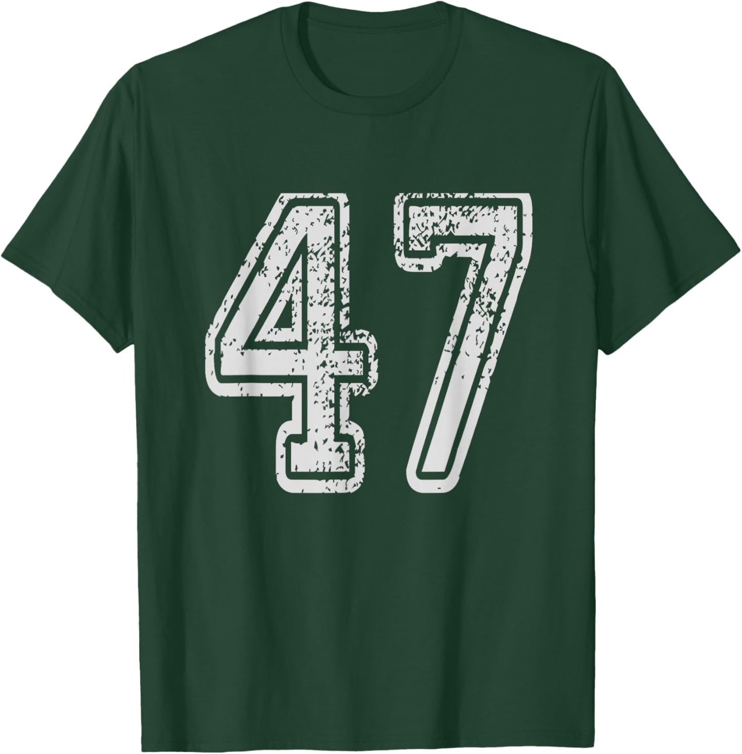 Team Jersey Uniforms Number 47 School Sports 47th Birthday T-Shirt - T-Shirt | Forest