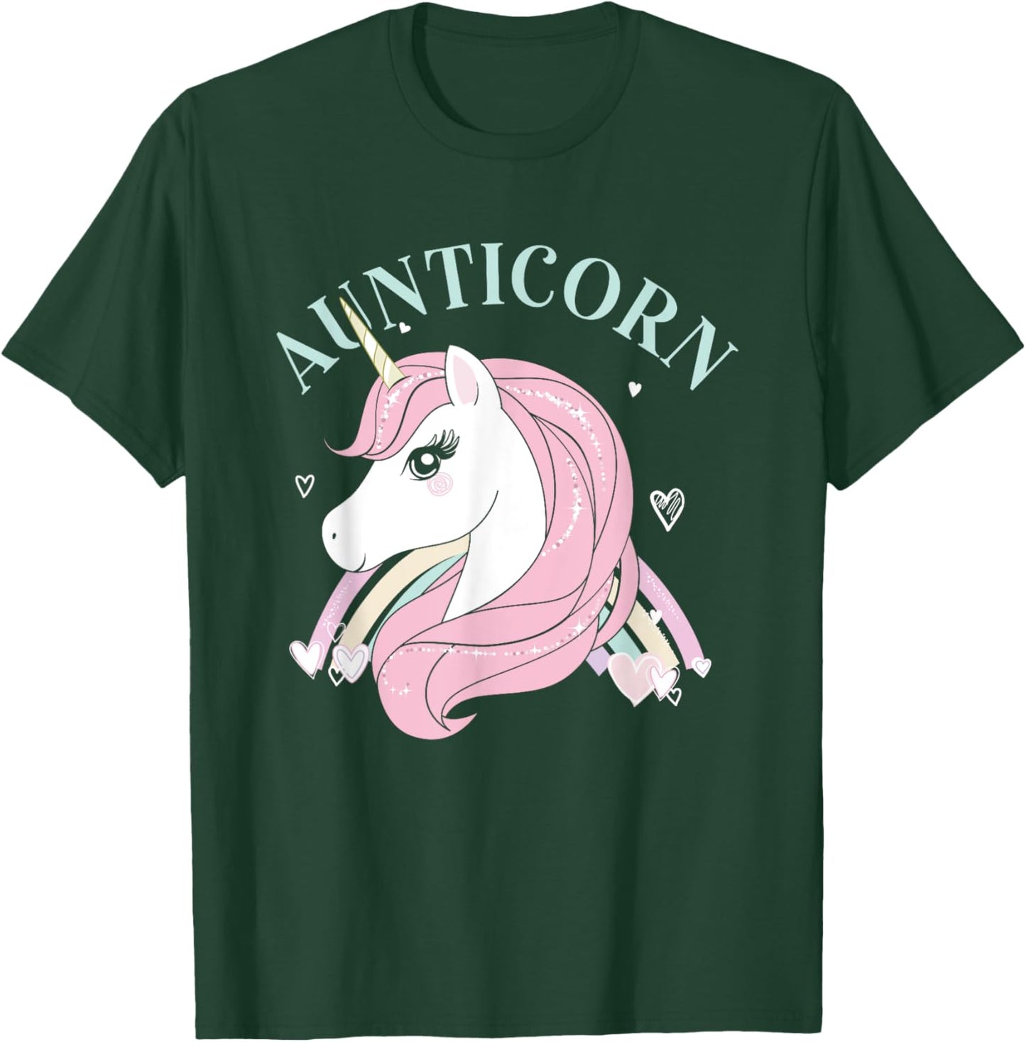 Aunticorn Aunt Unicorn Auntie Niece Nephew Sister Uncle Mom T-Shirt - T-Shirt | Forest