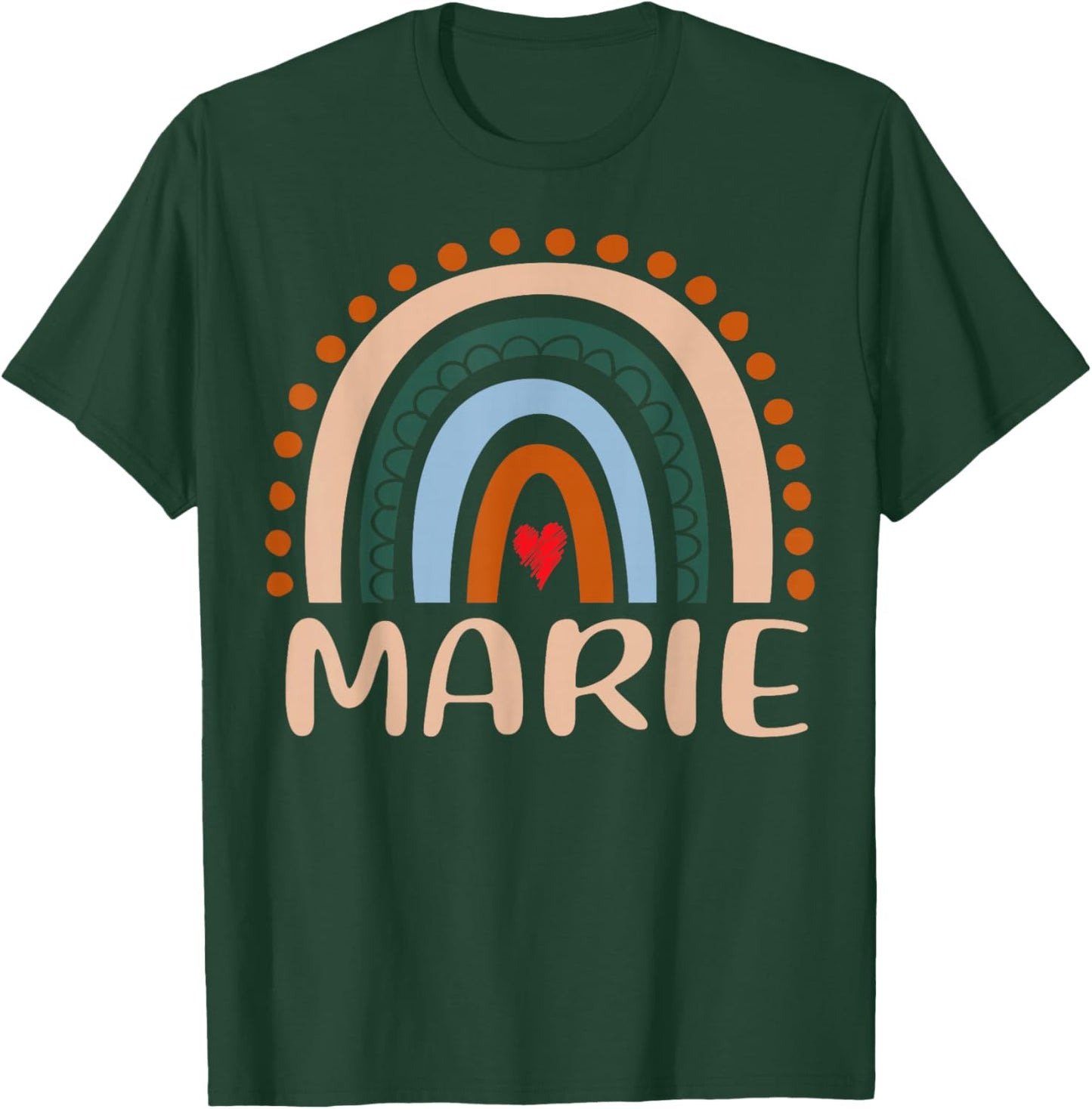Marie Name Personalized Funny Women Rainbow Marie T-Shirt - T-Shirt | Forest
