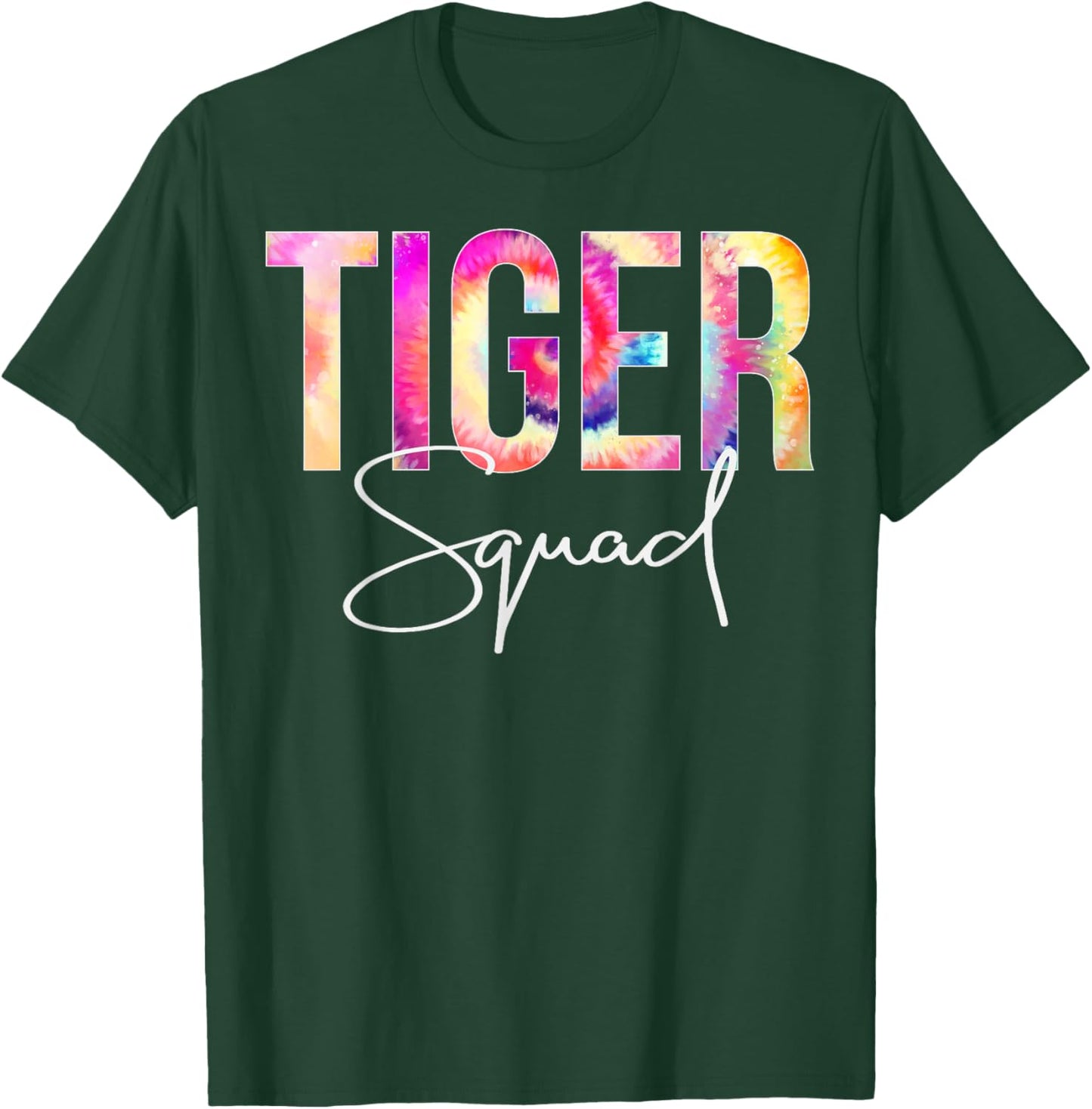 Tiger Squad Tie Dye Back To School women appreciation T-Shirt - T-Shirt | Forest