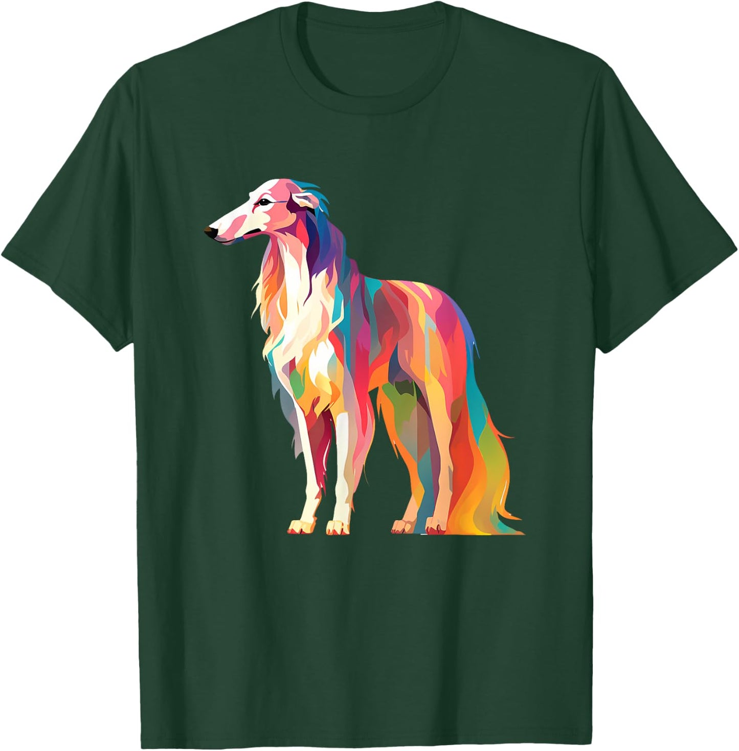 Colorful Pop Art Borzoi T-Shirt - T-Shirt | Forest