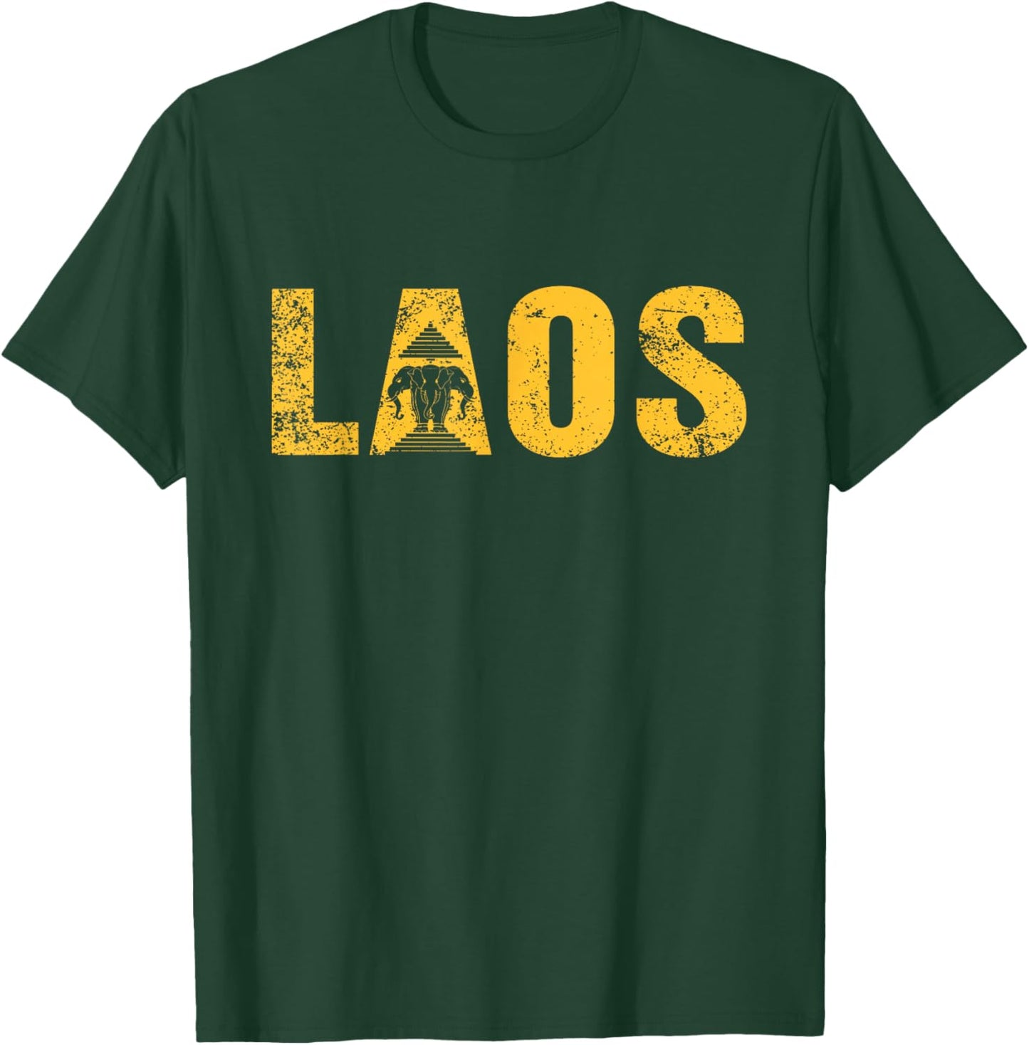 Vintage Laos Flag Vientiane Kingdom of Laos Men Women Kids T-Shirt - T-Shirt | Forest